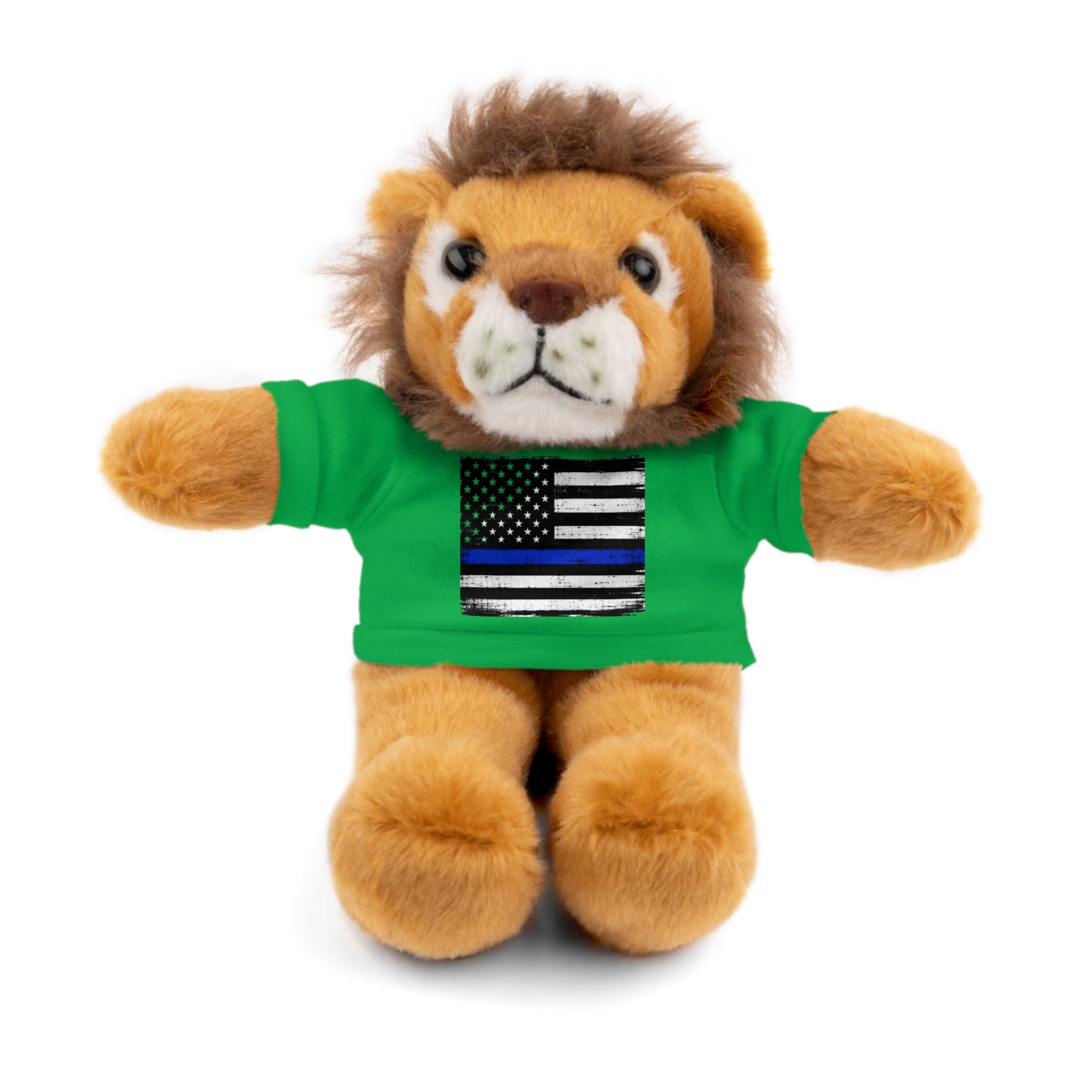 Kids Stuffed Animal with Thin Blue line flag Tee