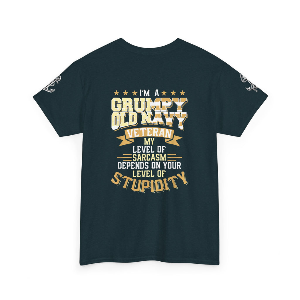 Unisex Heavy Cotton Tee⚓ “I’m A Grumpy Old Navy Veteran” Funny Veteran Shirt ⚓
