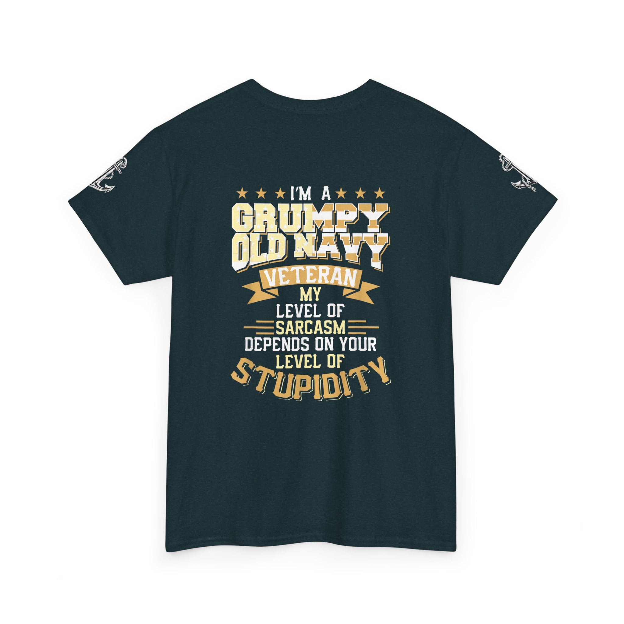 Unisex Heavy Cotton Tee⚓ “I’m A Grumpy Old Navy Veteran” Funny Veteran Shirt ⚓