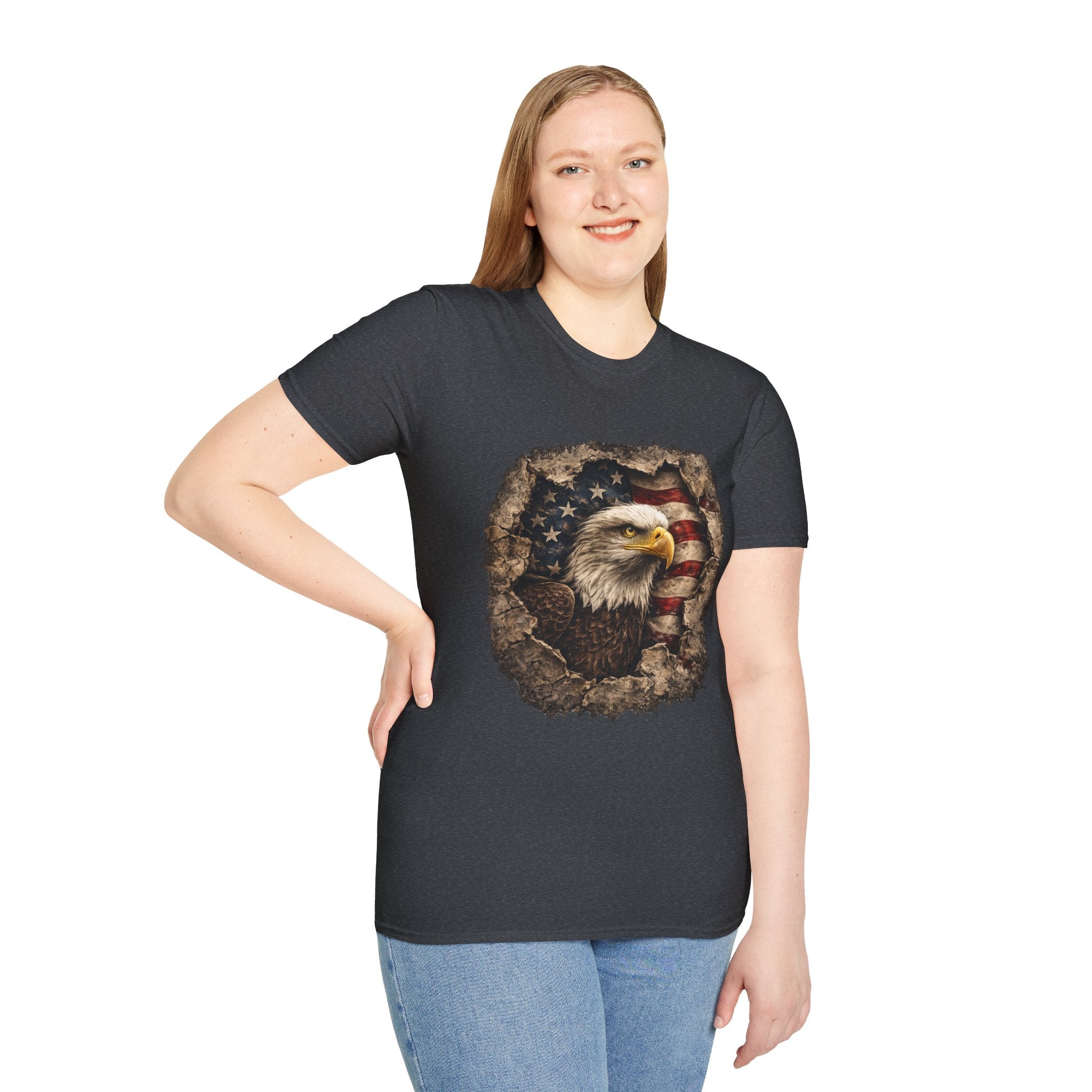 Patriotic Eagle T-Shirt — American Flag Bald Eagle Graphic