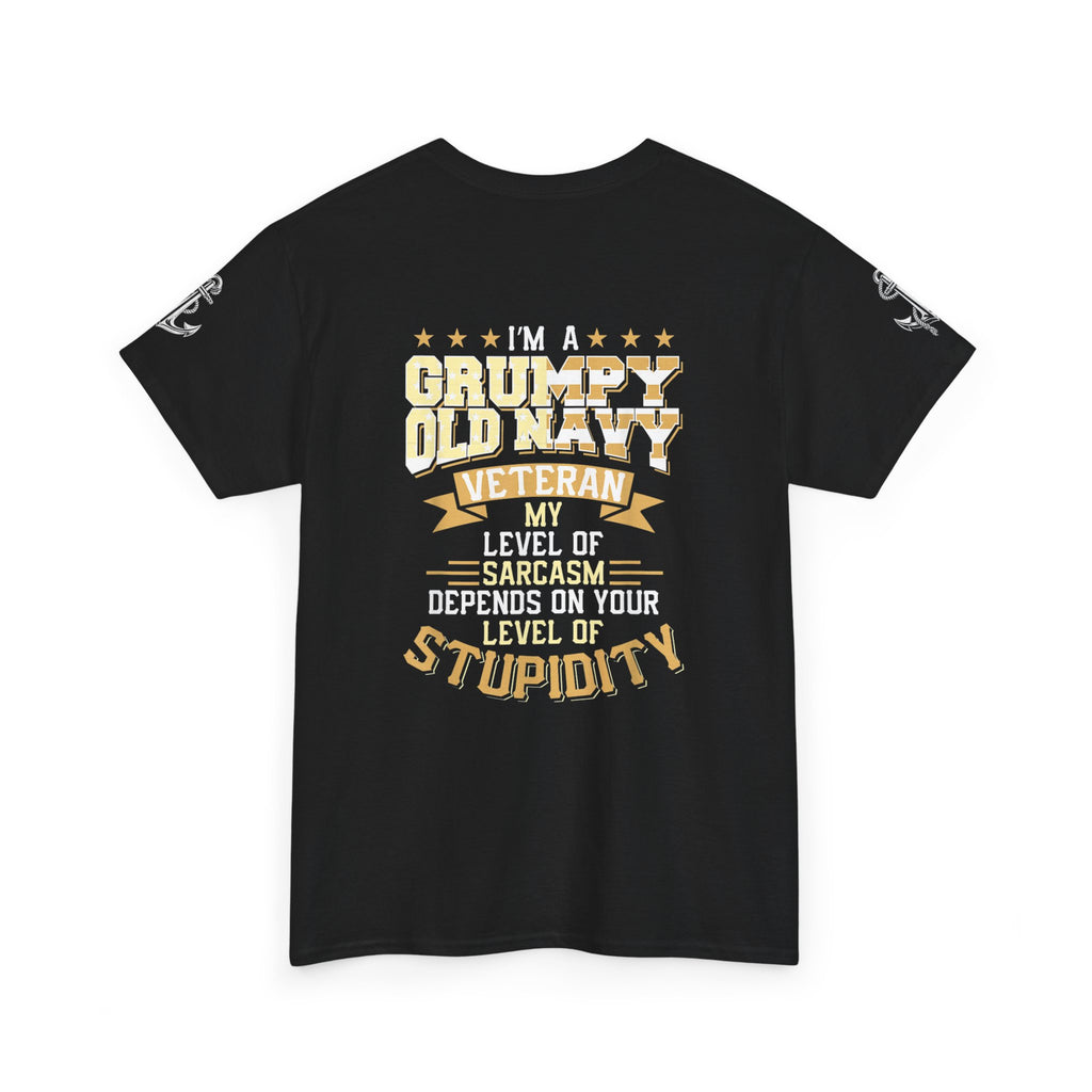 Unisex Heavy Cotton Tee⚓ “I’m A Grumpy Old Navy Veteran” Funny Veteran Shirt ⚓