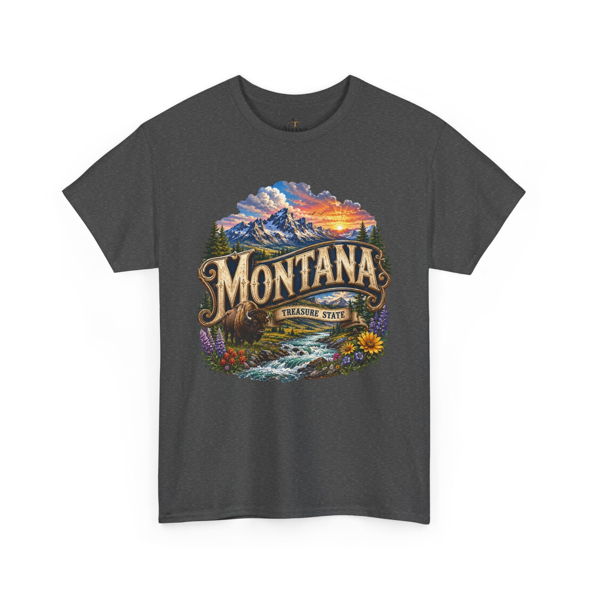 Unisex Heavy Cotton Tee🏔️ Montana – Big Sky Beauty and Wild Frontier Spirit 🏔️