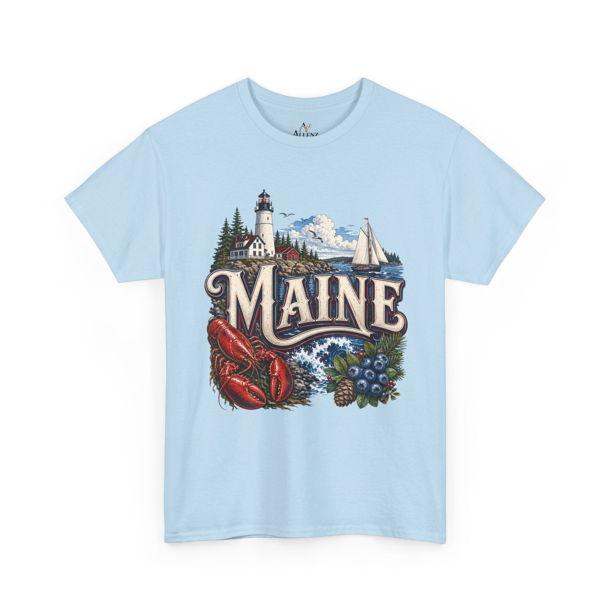 Unisex Heavy Cotton Tee 🦞 Maine – Coastal Beauty and New England Charm 🦞