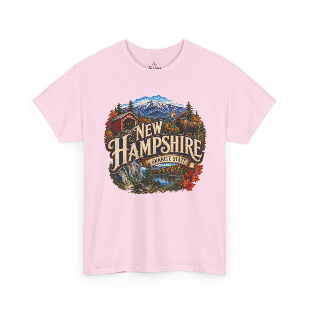Unisex Heavy Cotton Tee🏔️ New Hampshire – Granite State Adventure and Autumn Beauty 🍁🫎
