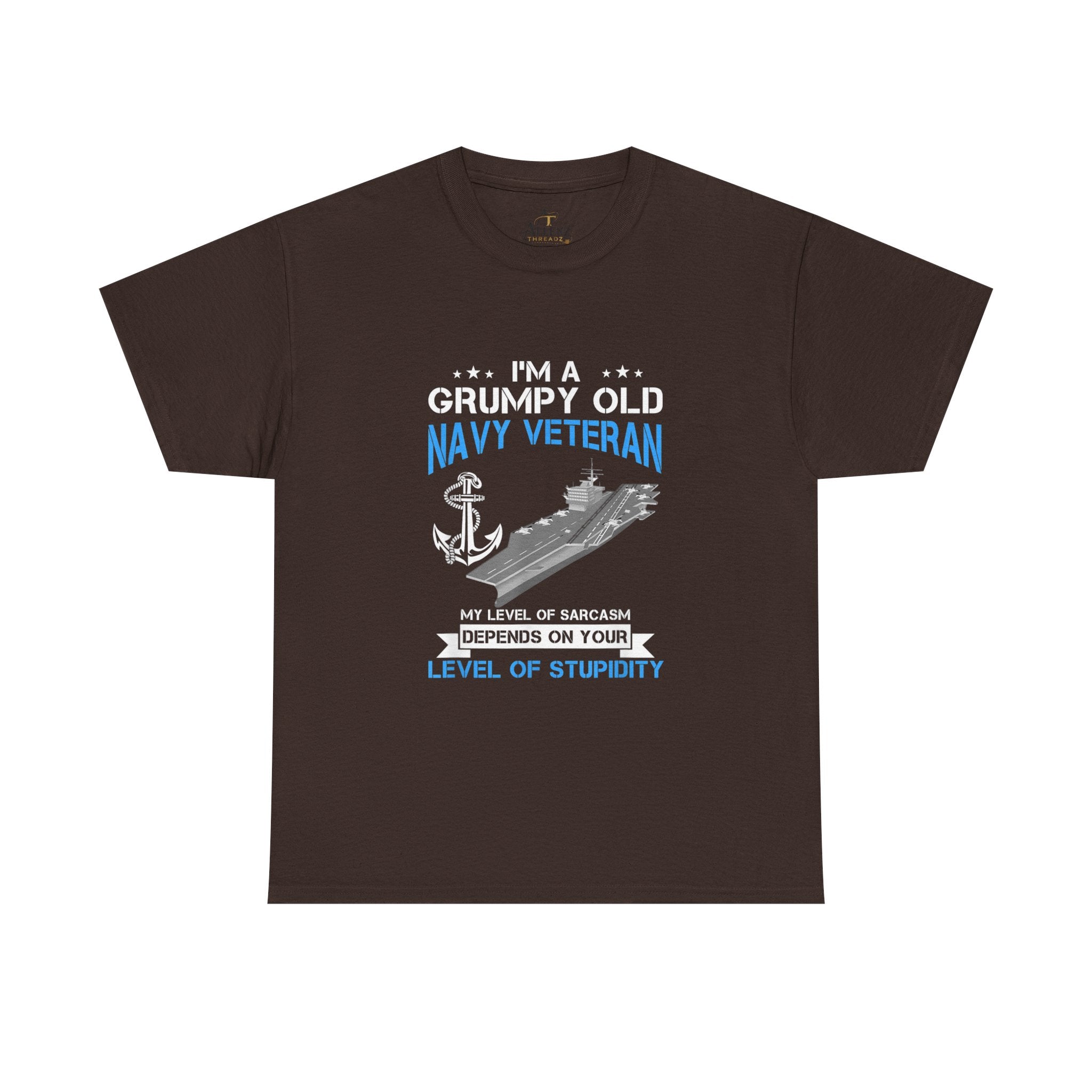 Unisex Heavy Cotton Tee⚓ “I’m A Grumpy Old Navy Veteran” Funny Veteran T-Shirt ⚓