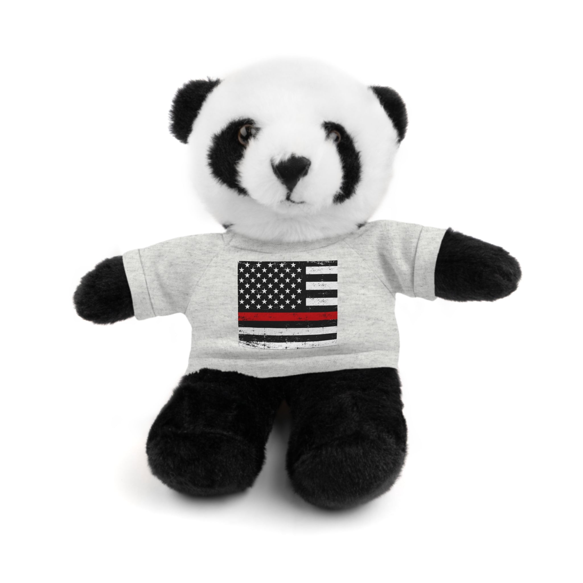 Kids Stuffed Animal with Thin Red line flag Tee