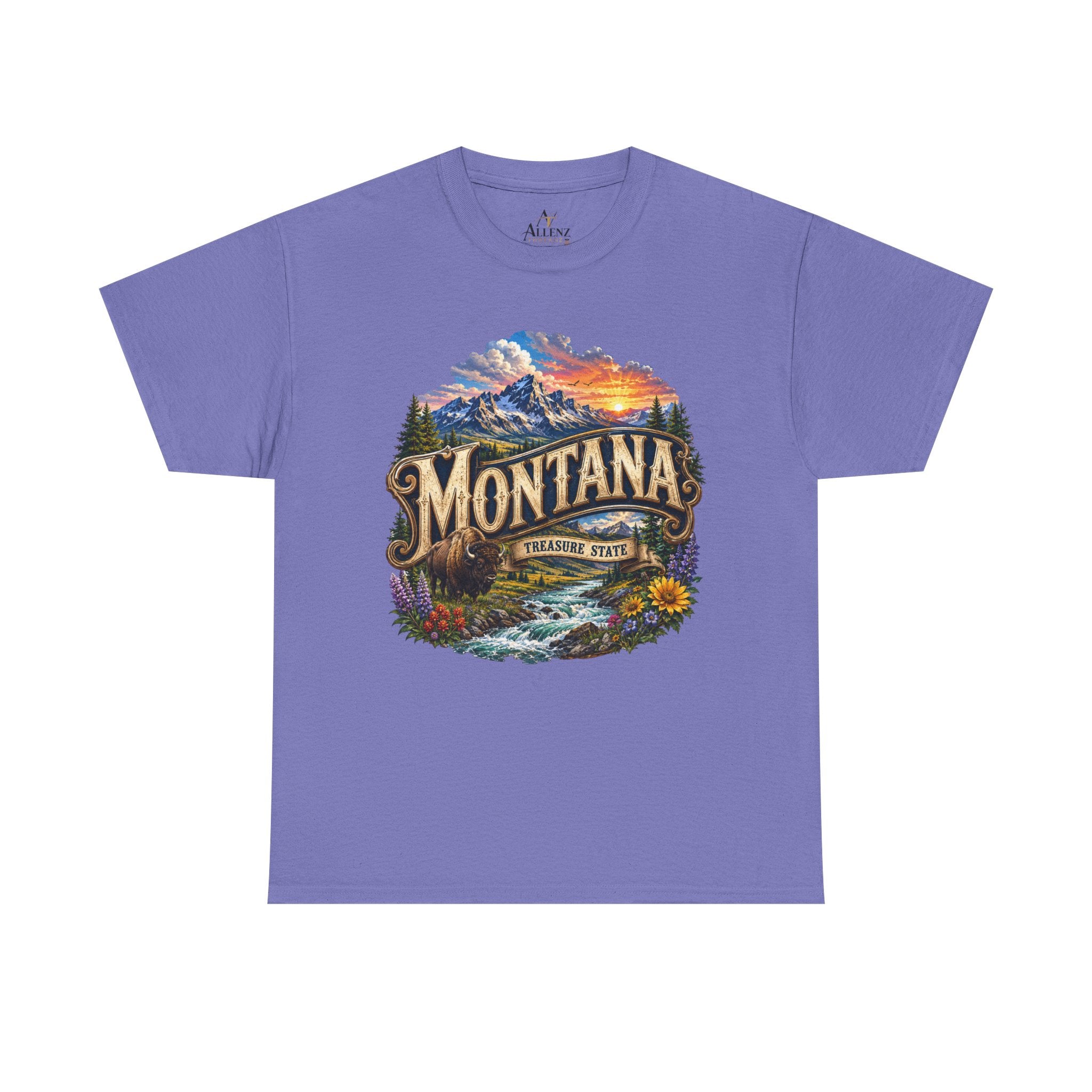 Unisex Heavy Cotton Tee🏔️ Montana – Big Sky Beauty and Wild Frontier Spirit 🏔️