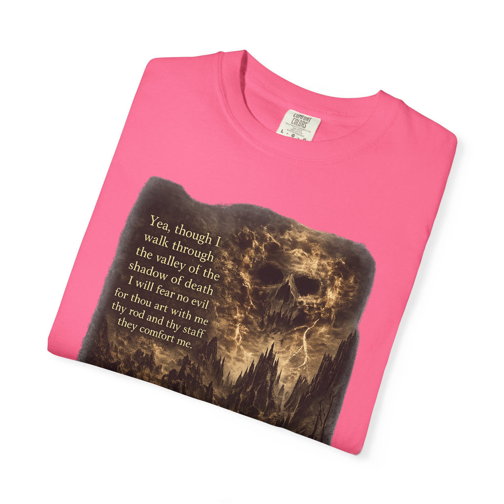 Skull Cavern Gothic T-Shirt — 'You…walk through the valley of the shadow of death' Graphic Tee