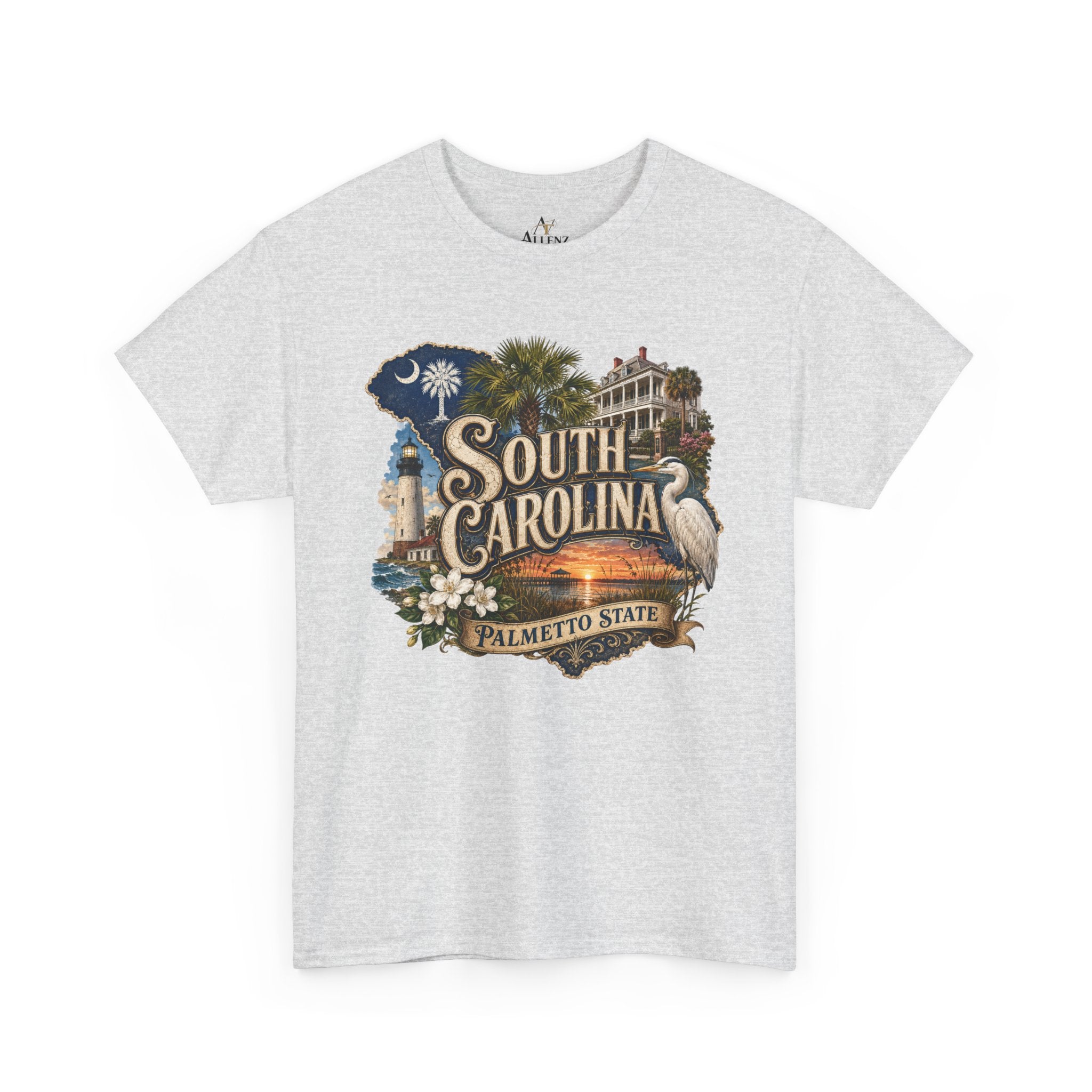 Unisex Heavy Cotton Tee🌴 South Carolina – Timeless Beauty of the Palmetto State 🌅🌊