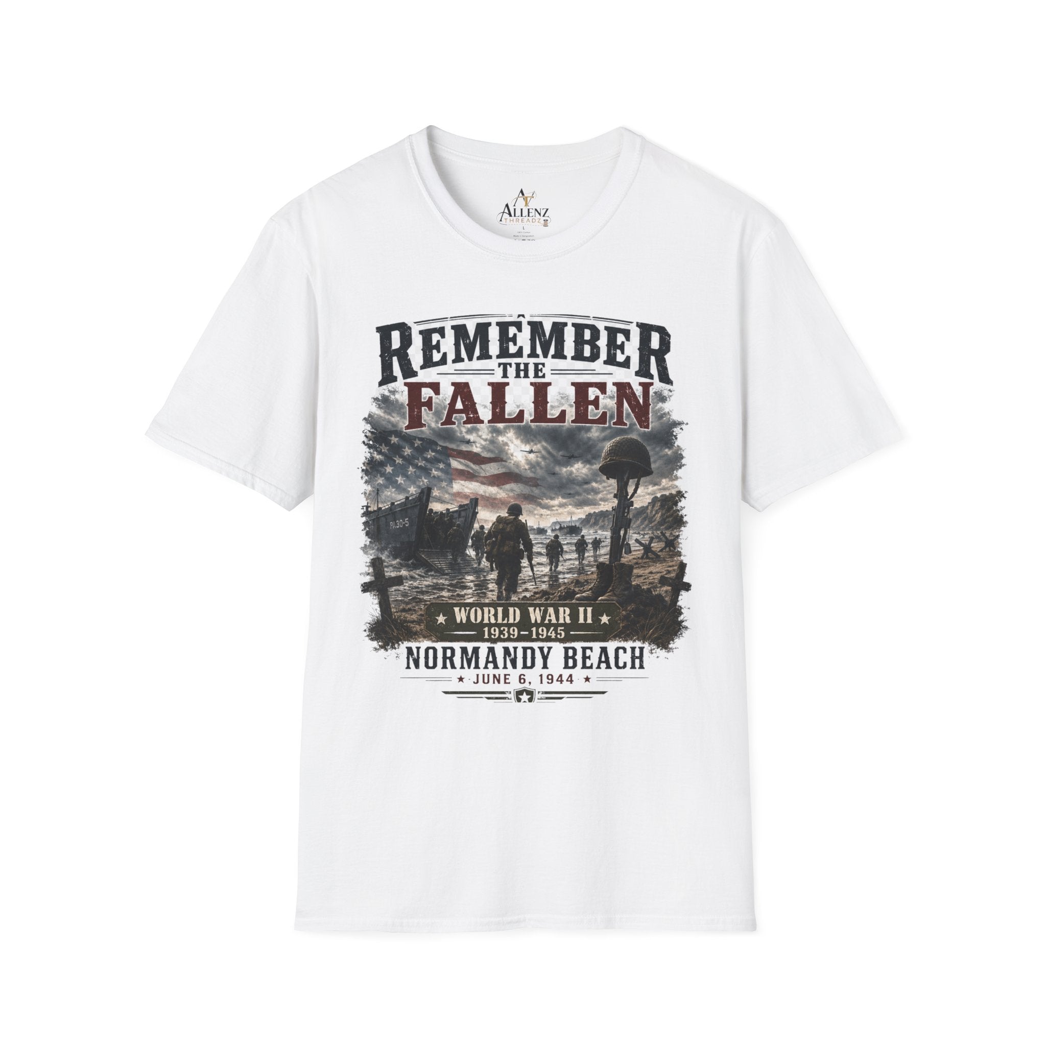 Remember the Fallen T-Shirt — Normandy Beach WWII Memorial Tee