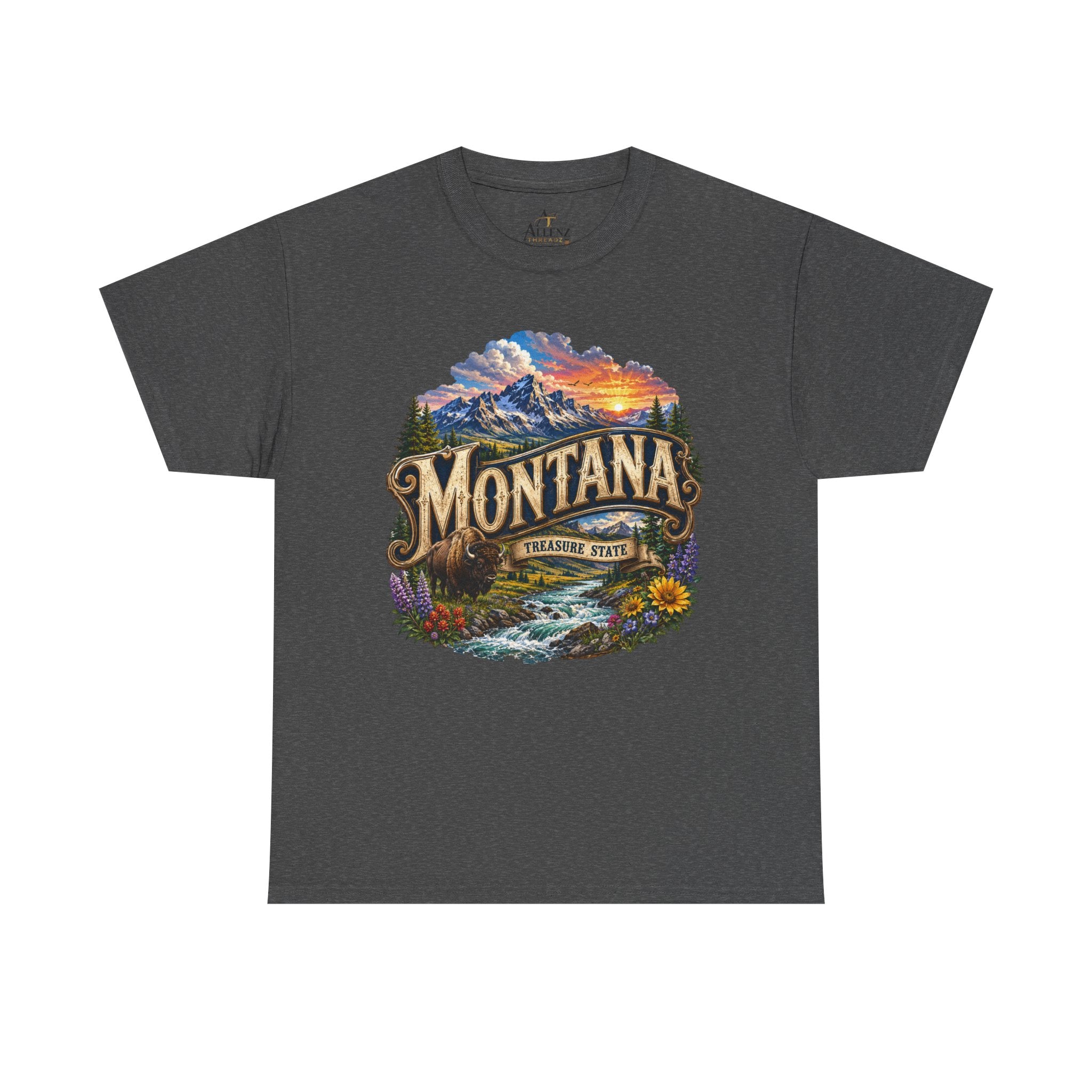 Unisex Heavy Cotton Tee🏔️ Montana – Big Sky Beauty and Wild Frontier Spirit 🏔️
