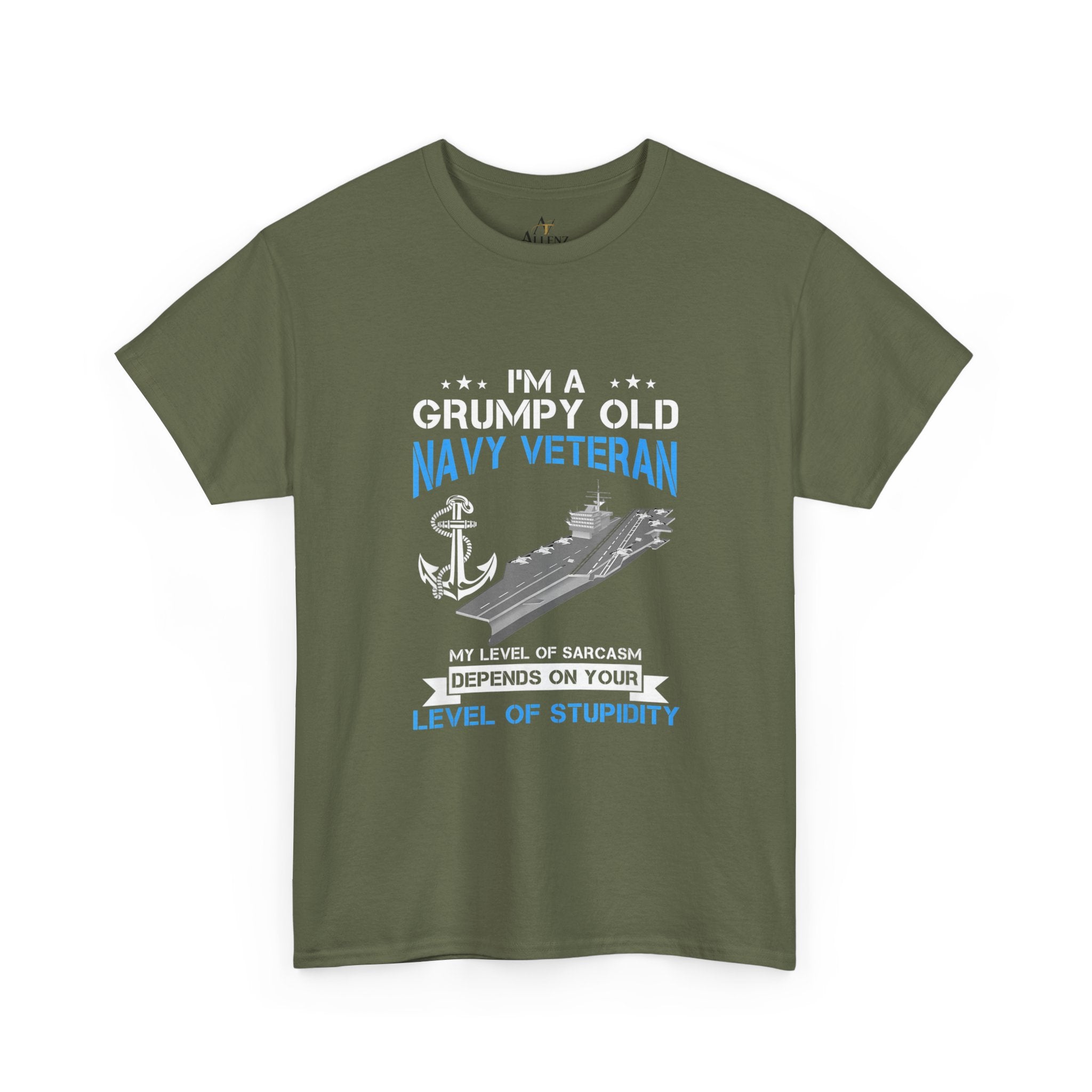 Unisex Heavy Cotton Tee⚓ “I’m A Grumpy Old Navy Veteran” Funny Veteran T-Shirt ⚓