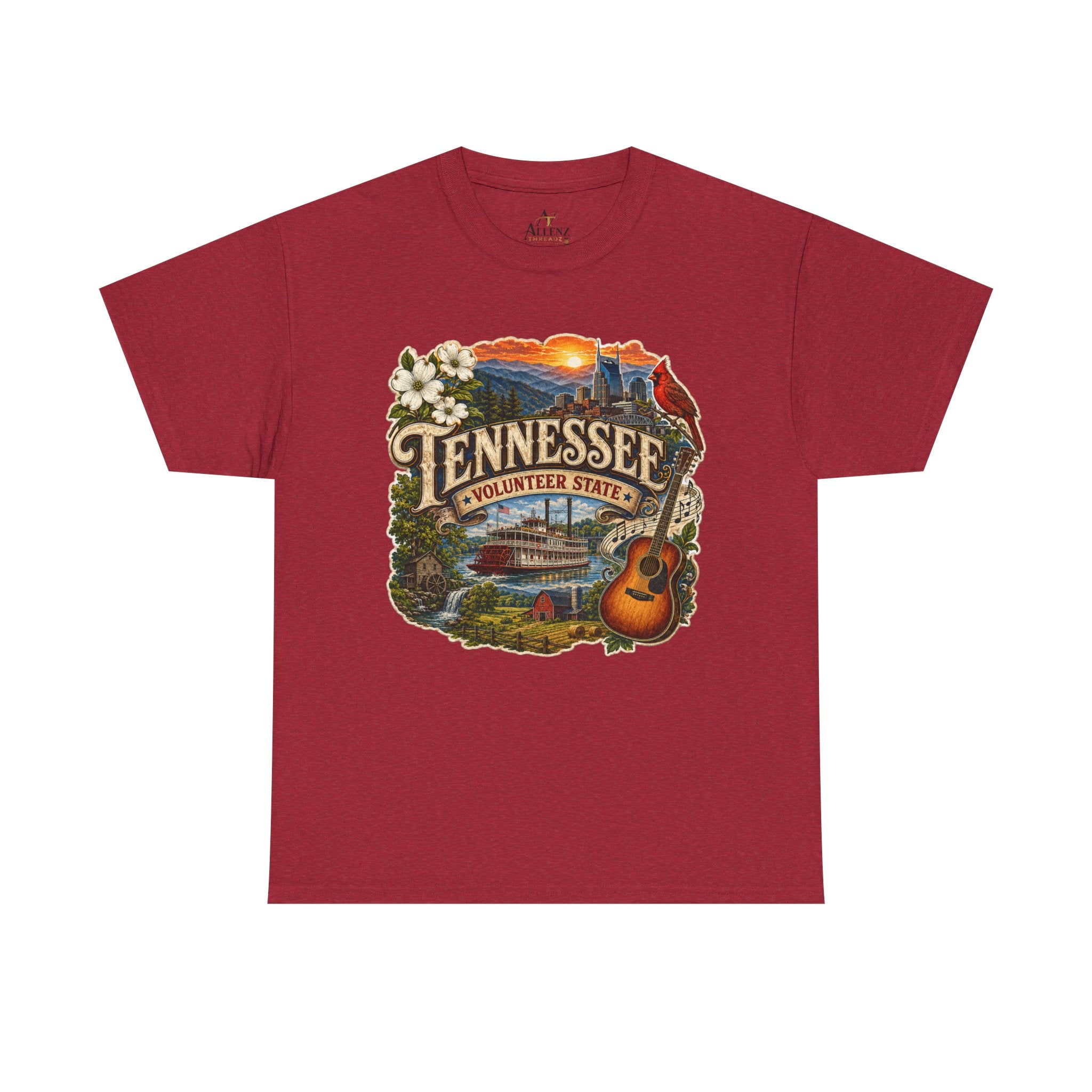 Unisex Heavy Cotton Tee🎸 Tennessee – Heart of the Volunteer State 🌄🎶