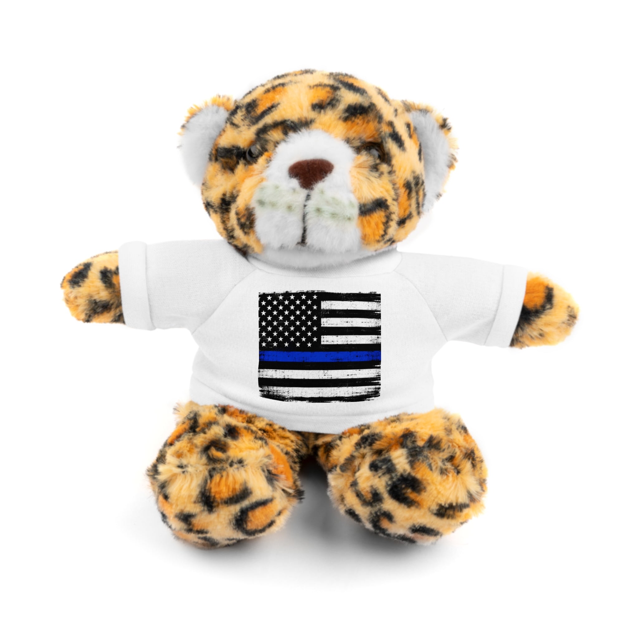 Kids Stuffed Animal with Thin Blue line flag Tee