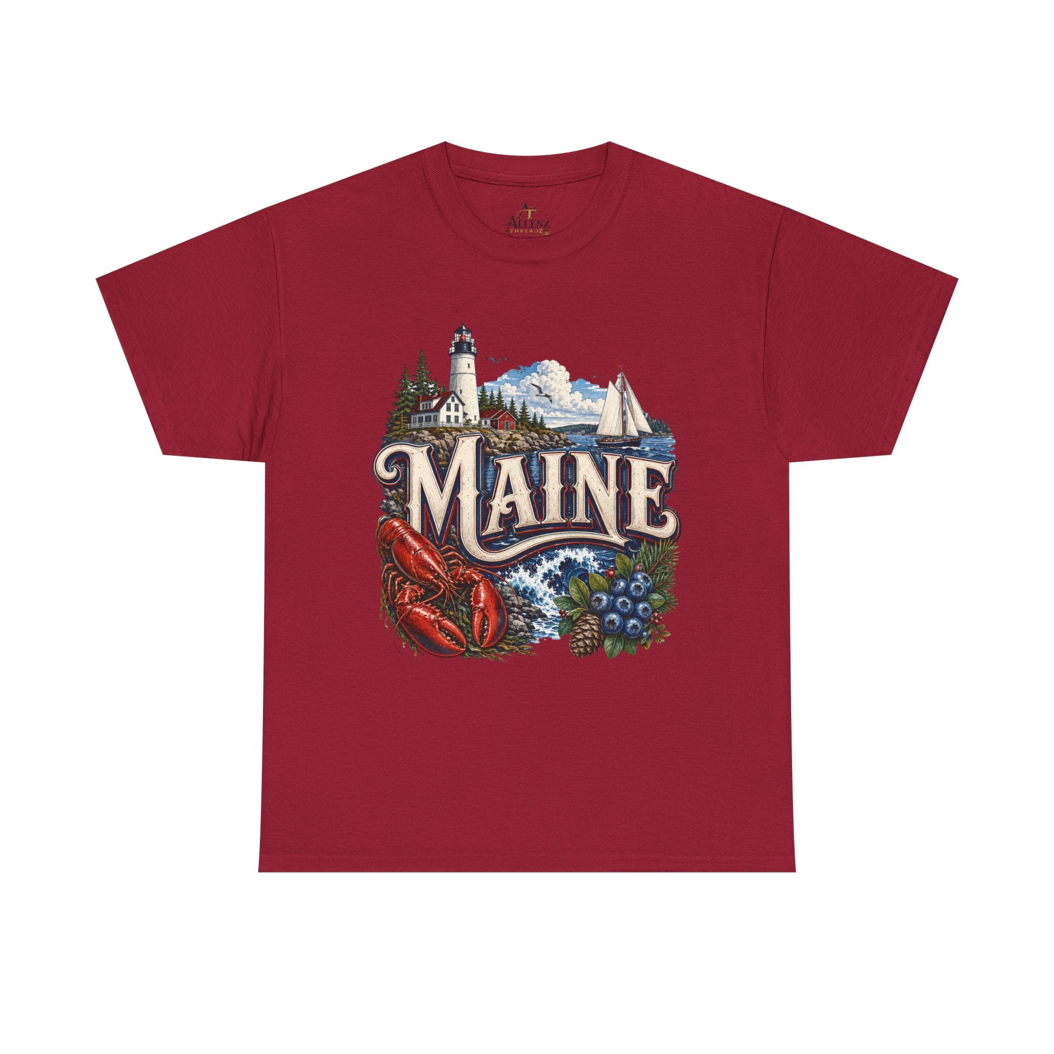 Unisex Heavy Cotton Tee 🦞 Maine – Coastal Beauty and New England Charm 🦞
