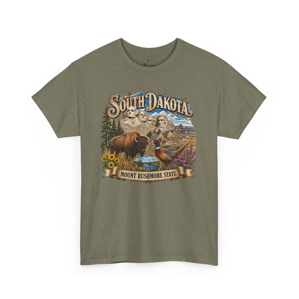 Unisex Heavy Cotton Tee South Dakota – Legendary Spirit of the Mount Rushmore State ⛰️