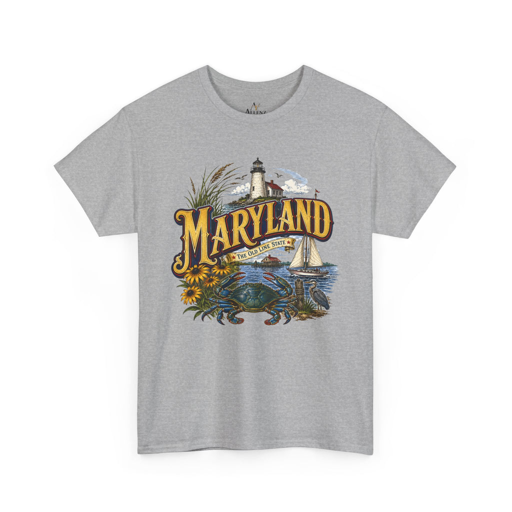 Unisex Heavy Cotton Tee🦀 Maryland – Coastal Pride and Chesapeake Charm 🦀