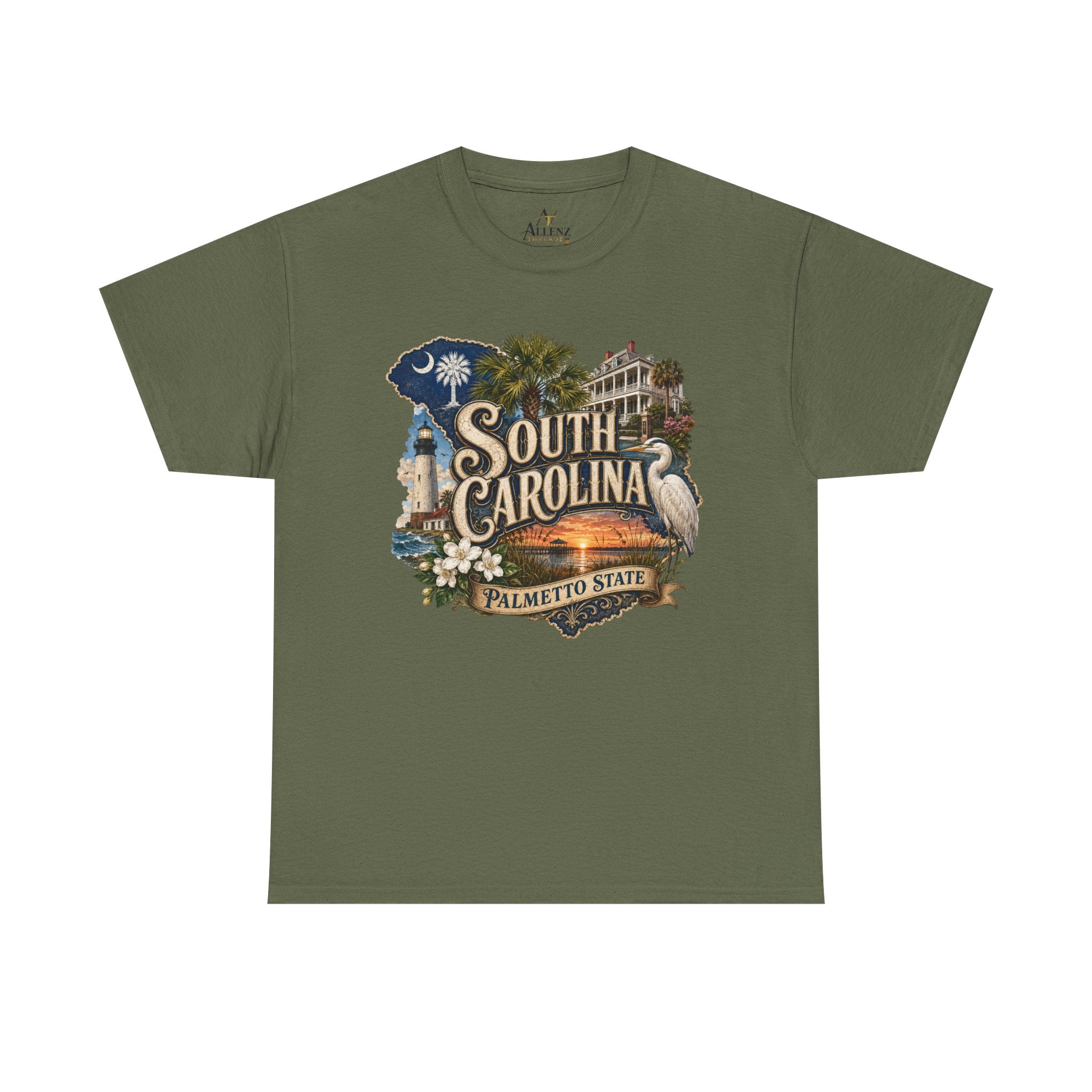 Unisex Heavy Cotton Tee🌴 South Carolina – Timeless Beauty of the Palmetto State 🌅🌊