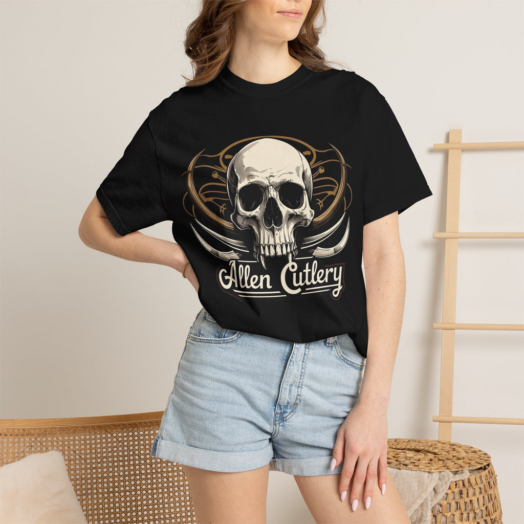 Skull Logo T-Shirt — "Allen Cutlery" Retro Gothic Tee