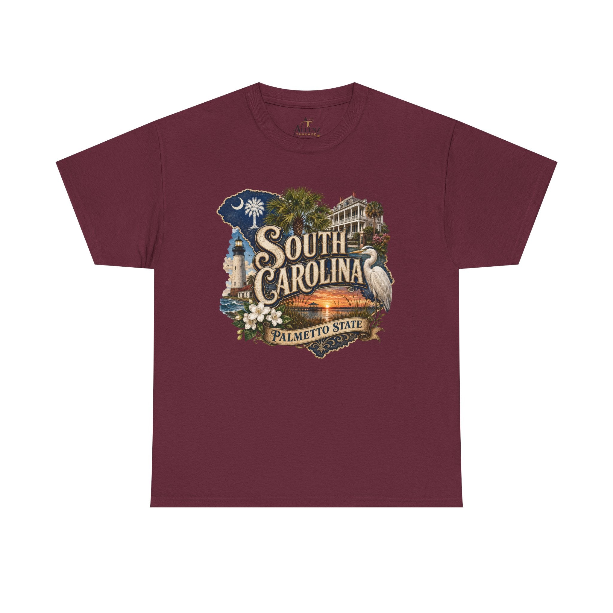 Unisex Heavy Cotton Tee🌴 South Carolina – Timeless Beauty of the Palmetto State 🌅🌊