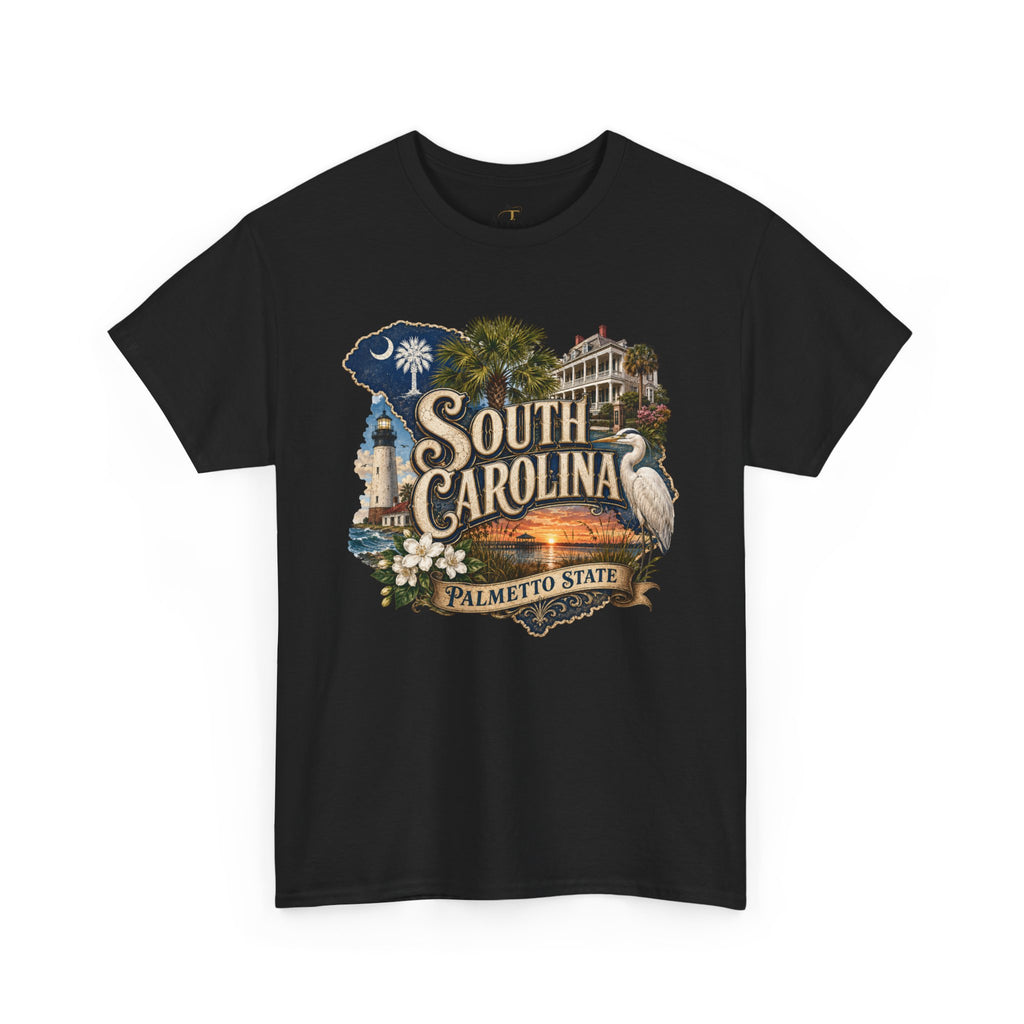 Unisex Heavy Cotton Tee🌴 South Carolina – Timeless Beauty of the Palmetto State 🌅🌊