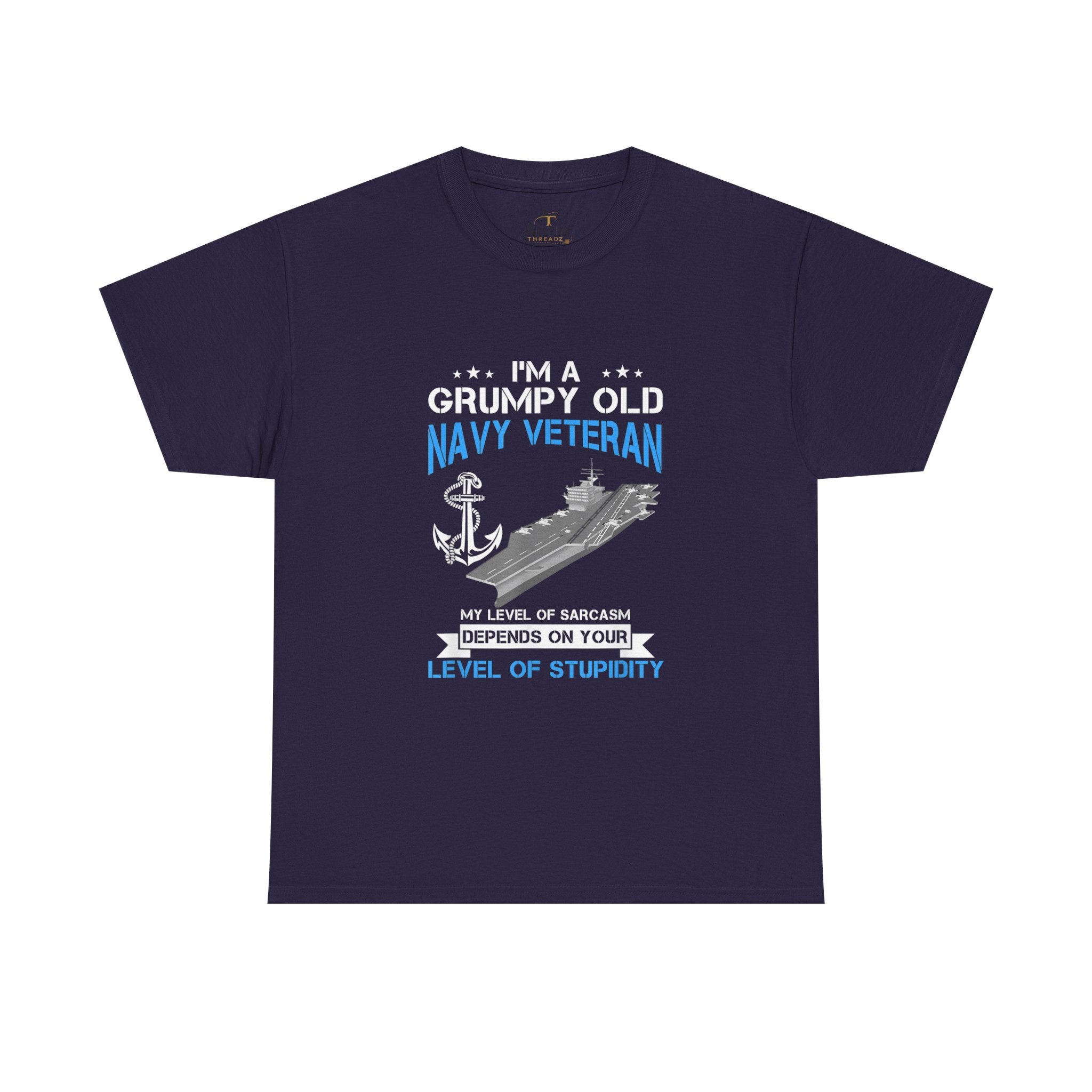 Unisex Heavy Cotton Tee⚓ “I’m A Grumpy Old Navy Veteran” Funny Veteran T-Shirt ⚓