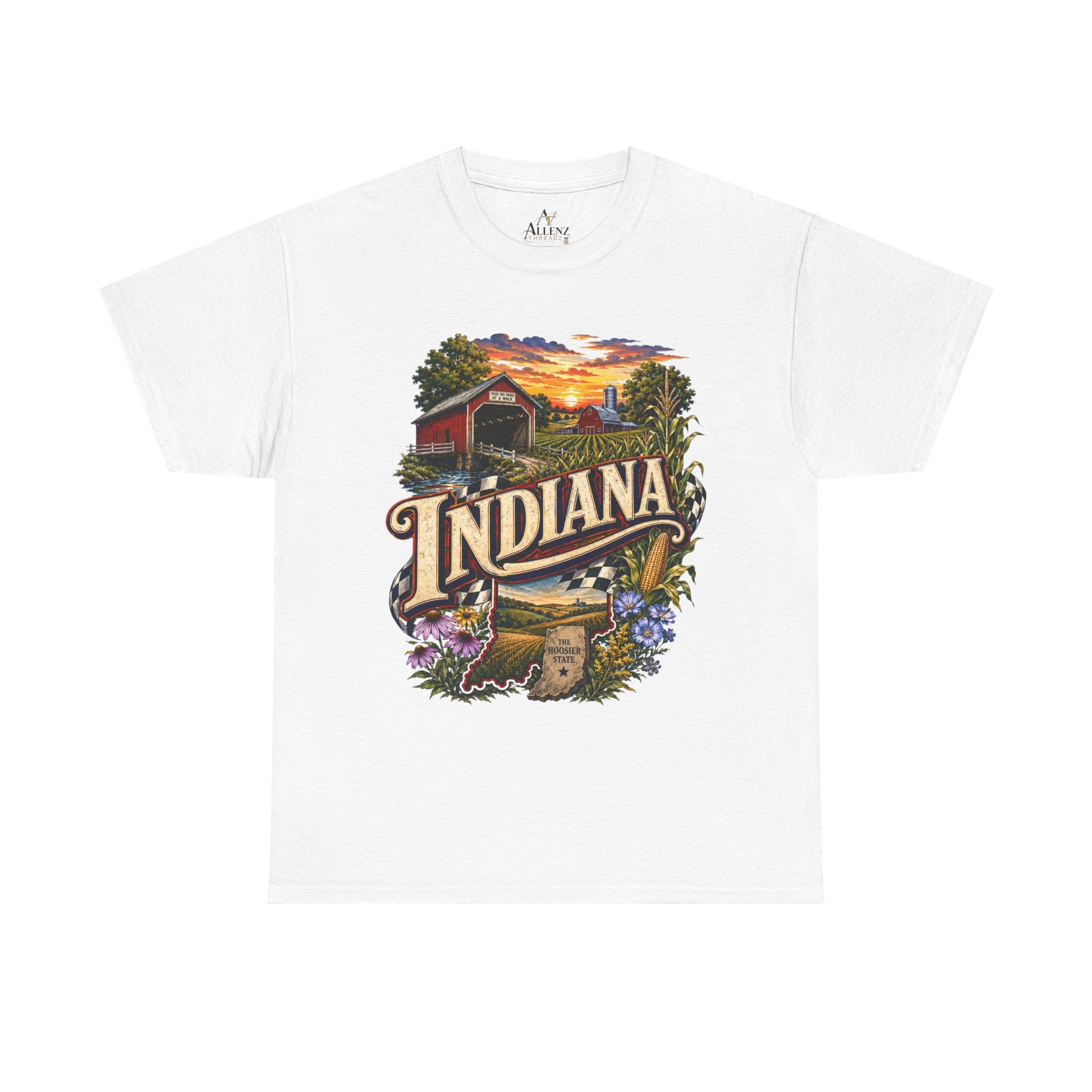 Unisex Heavy Cotton Tee 🌽 Indiana – Heartland Pride and Hoosier Tradition 🌽