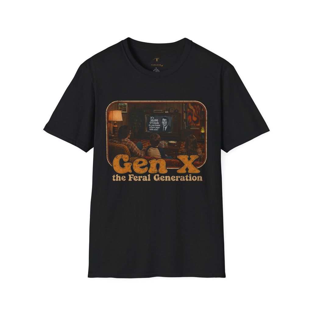Gen X T-Shirt — "Gen X: The Feral Generation" Retro TV Nostalgia Tee