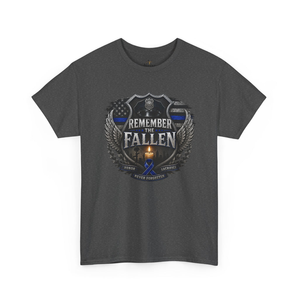 Unisex Heavy Cotton Tee Thin blue line remember the Fallen