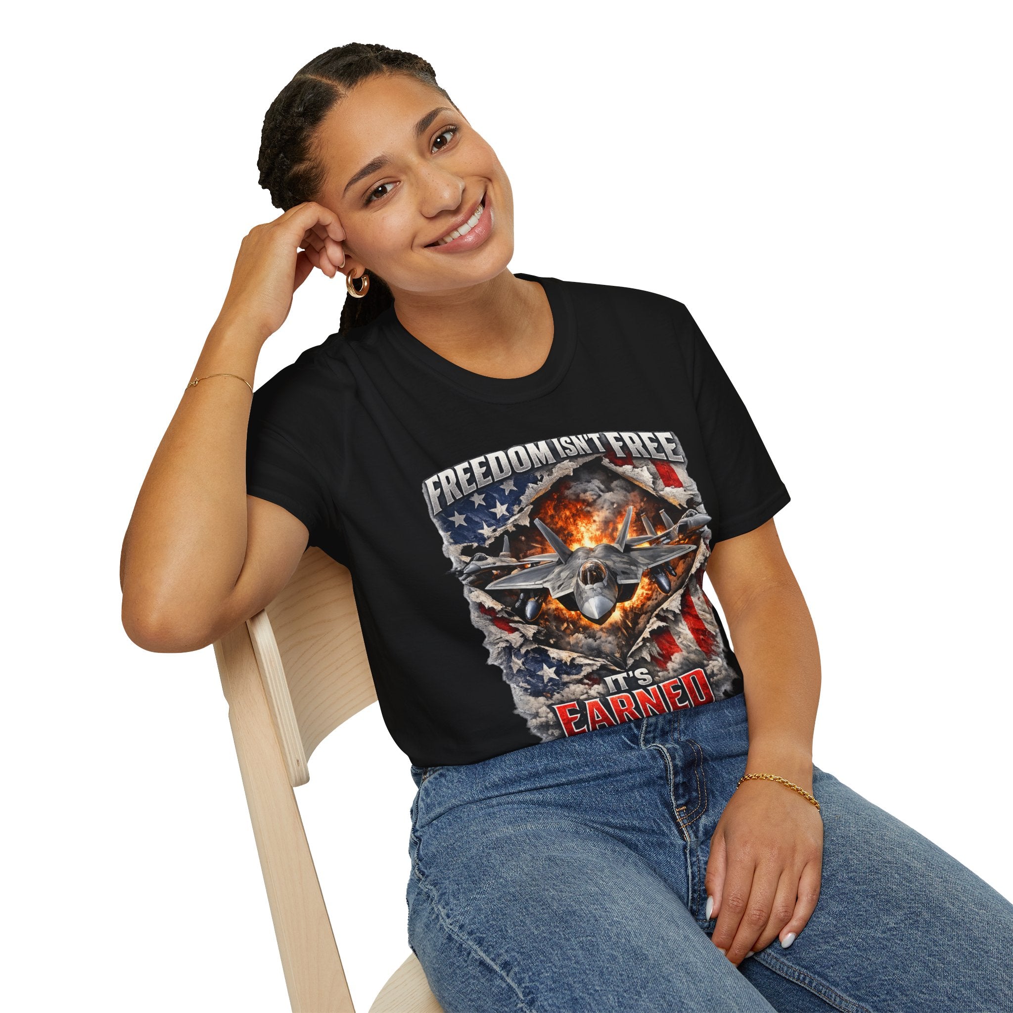 Unisex Softstyle T-Shirt- Freedom isn't free it's earned