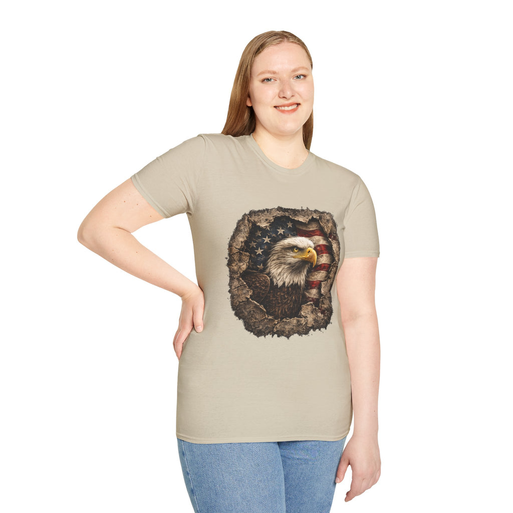Patriotic Eagle T-Shirt — American Flag Bald Eagle Graphic