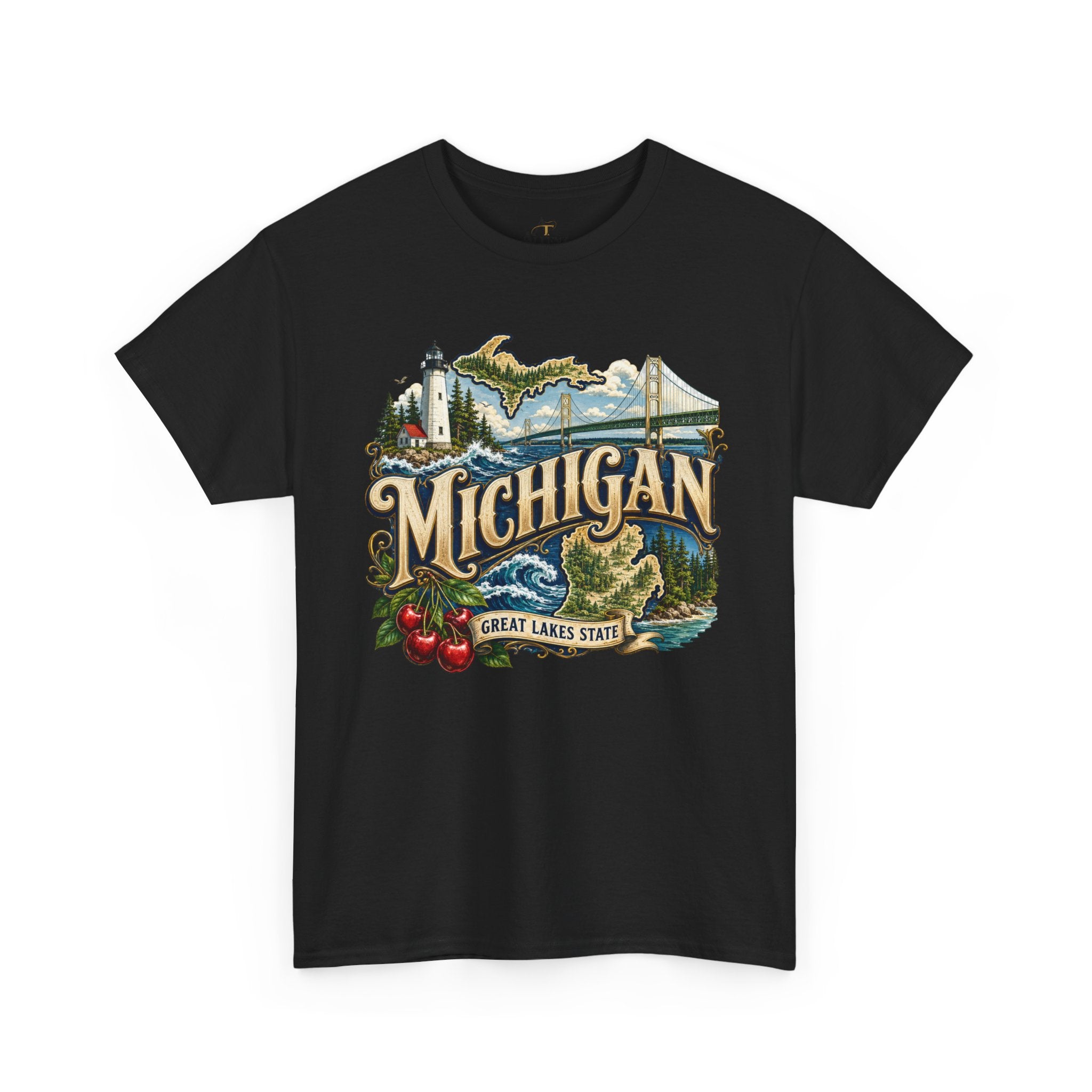 Unisex Heavy Cotton Tee🌊 Michigan – Great Lakes Beauty and Northern Adventure 🌊