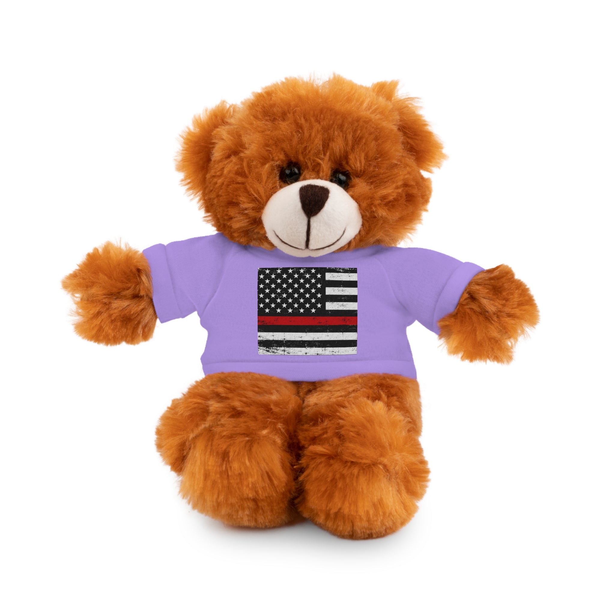 Kids Stuffed Animal with Thin Red line flag Tee