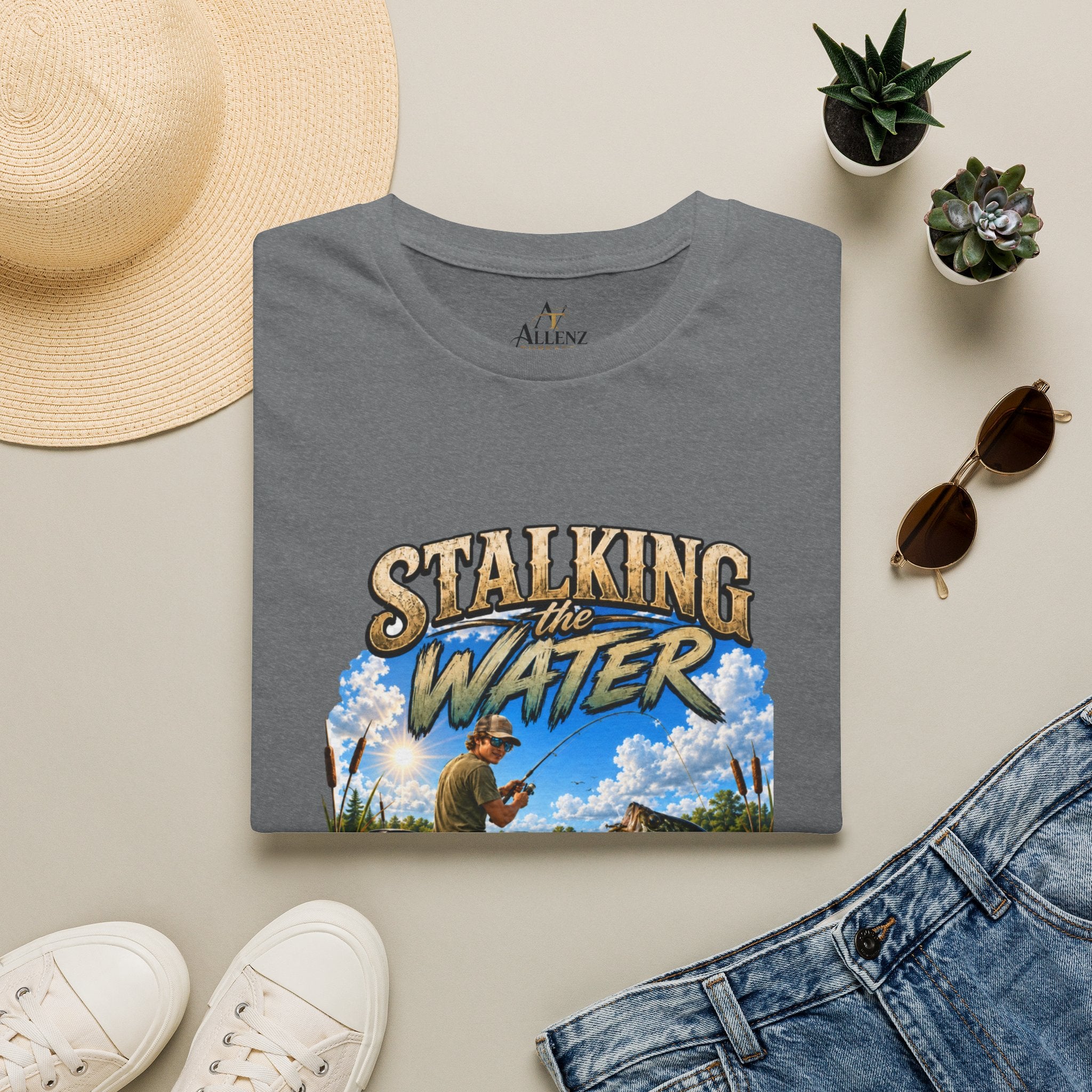 Stalking The Water Fishing Unisex Softstyle T-Shirt
