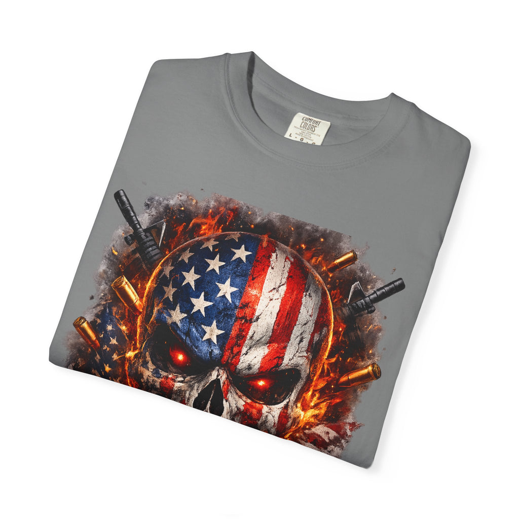 American Flag Skull 'Savage' Graphic T-Shirt