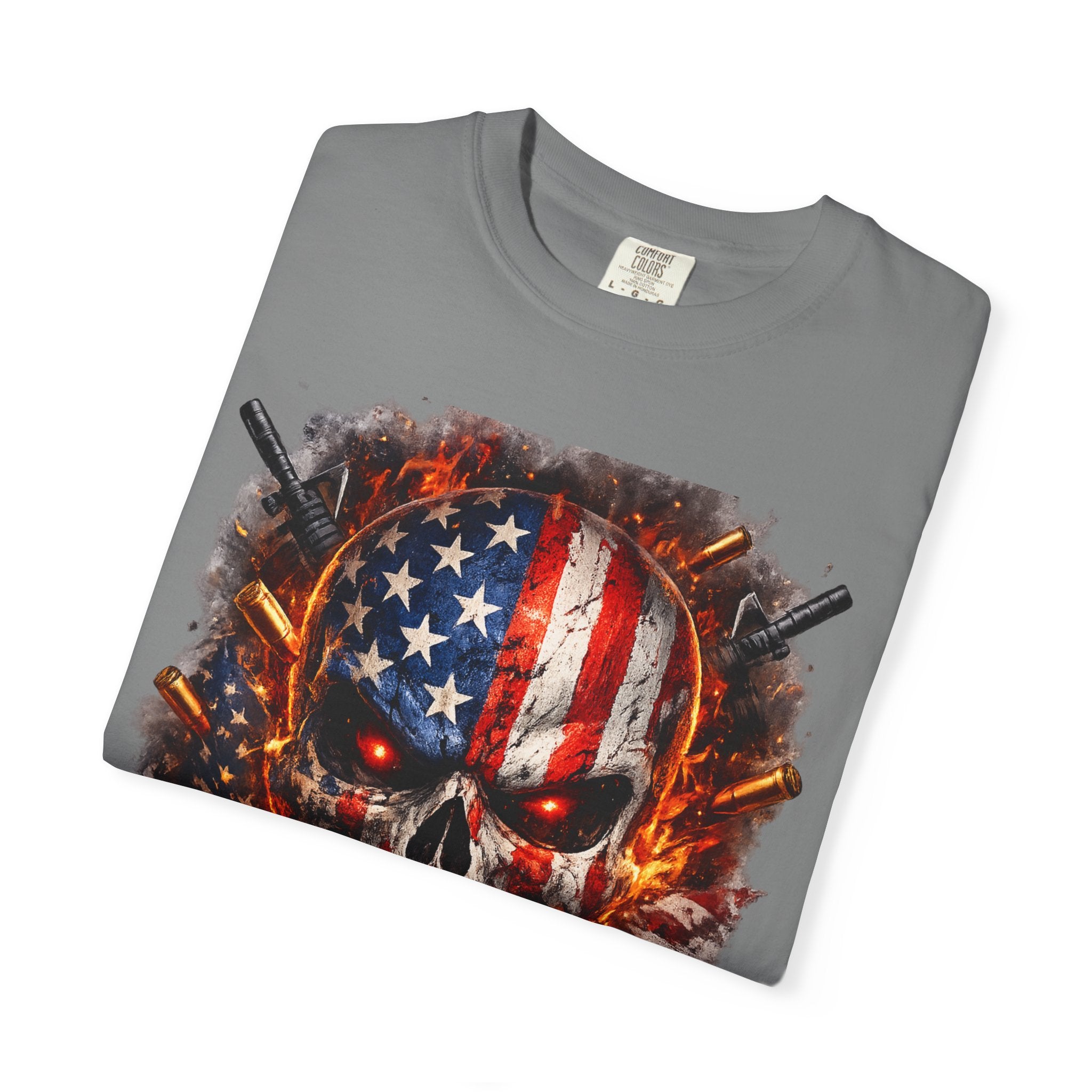 American Flag Skull 'Savage' Graphic T-Shirt
