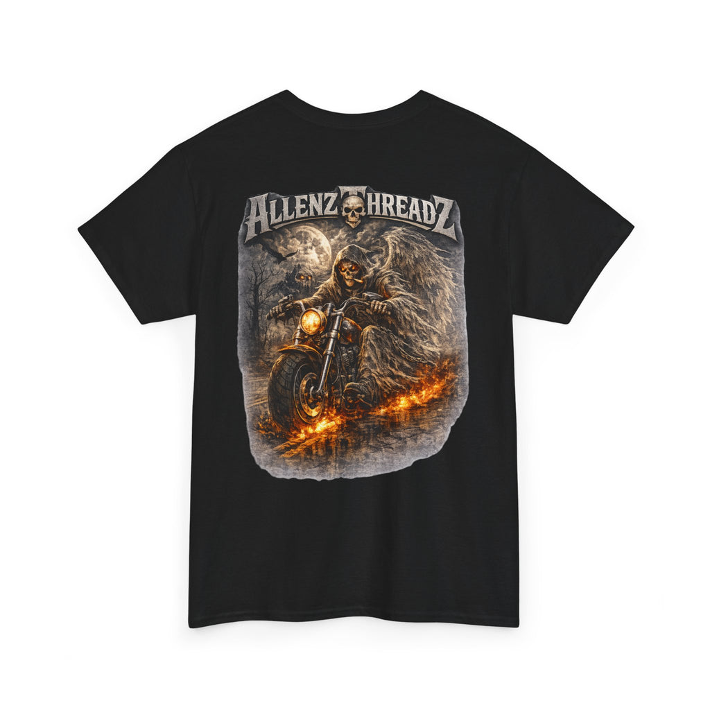 Unisex Heavy Cotton Tee🔥 Allenz Threadz Exclusive – Reaper Rider Tee 🔥