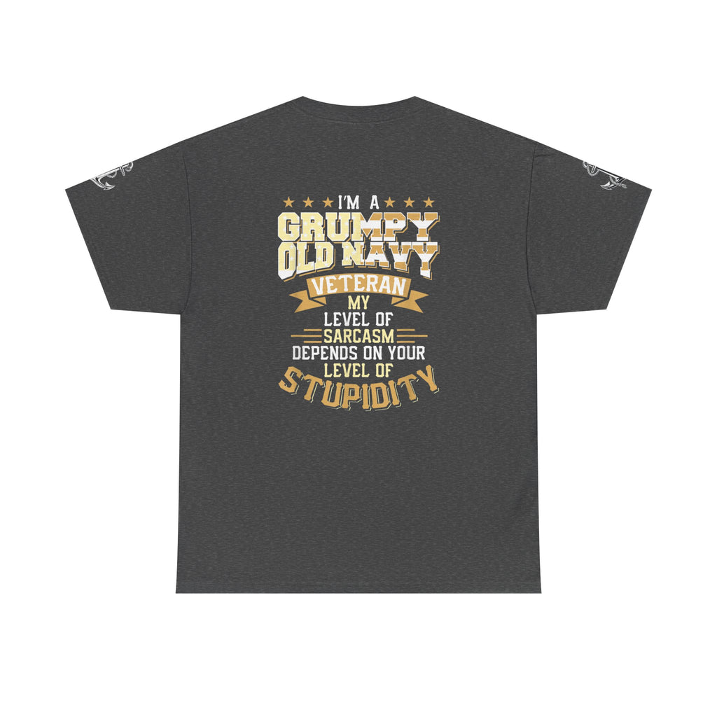 Unisex Heavy Cotton Tee⚓ “I’m A Grumpy Old Navy Veteran” Funny Veteran Shirt ⚓