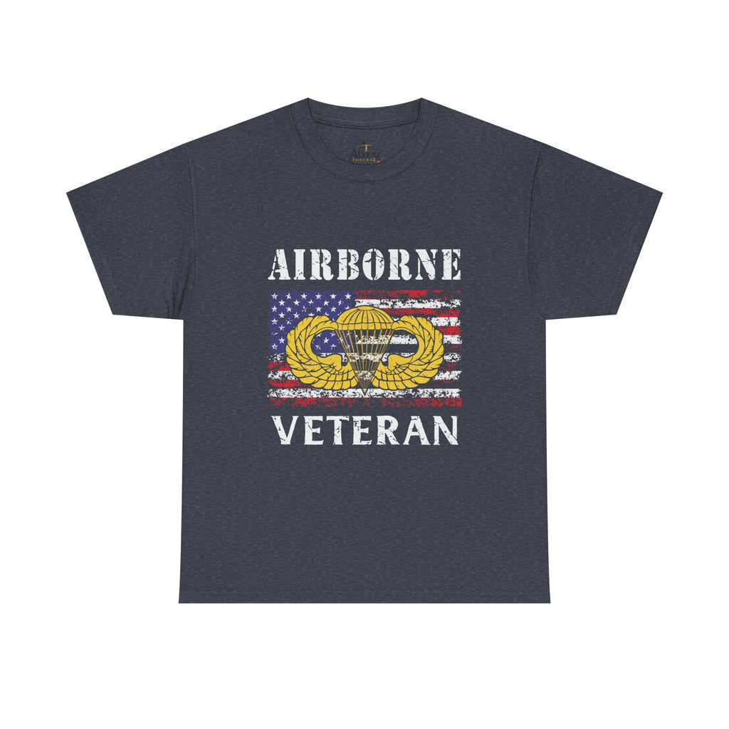 🪂 Airborne Veteran Patriotic Unisex Heavy Cotton Tee