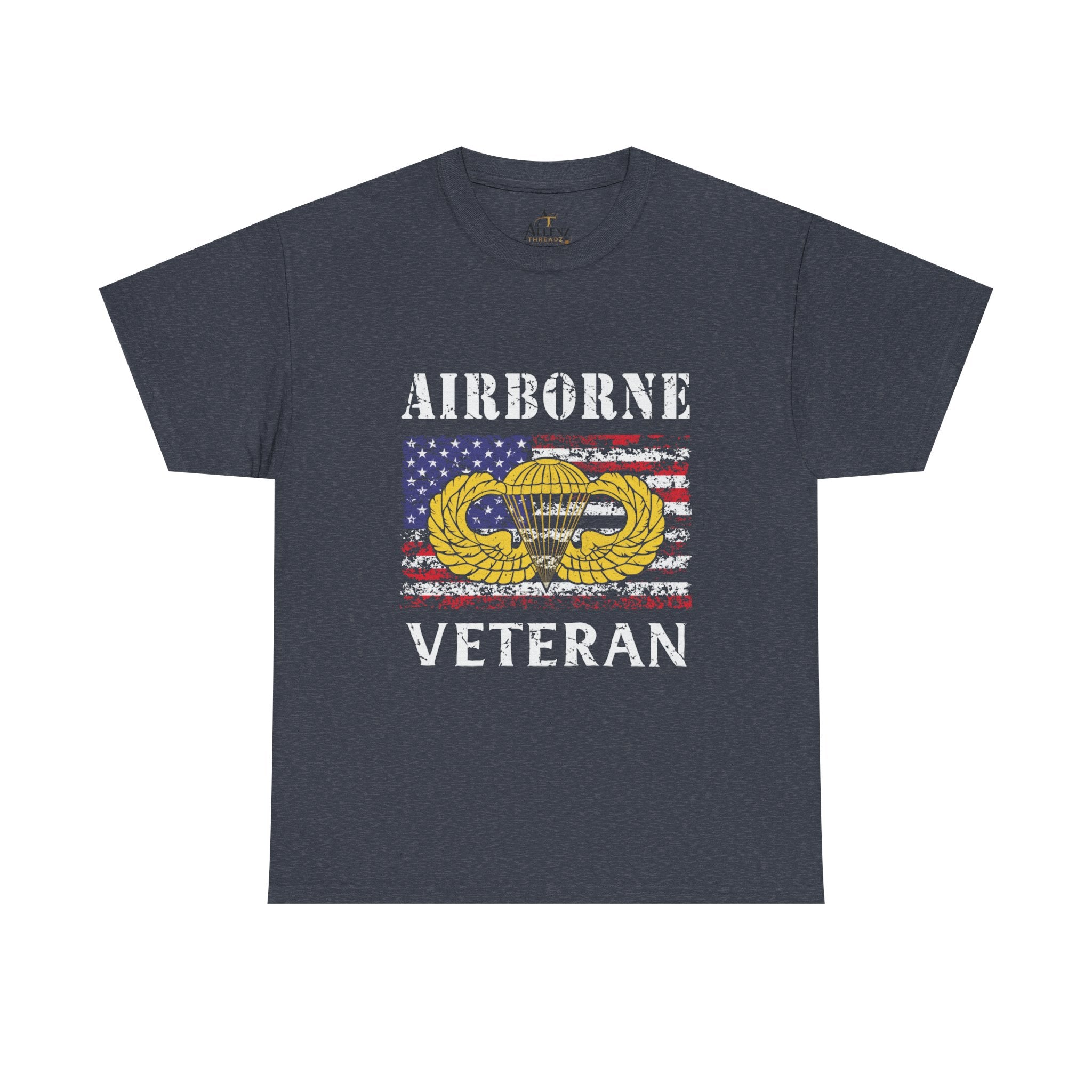 🪂 Airborne Veteran Patriotic Unisex Heavy Cotton Tee