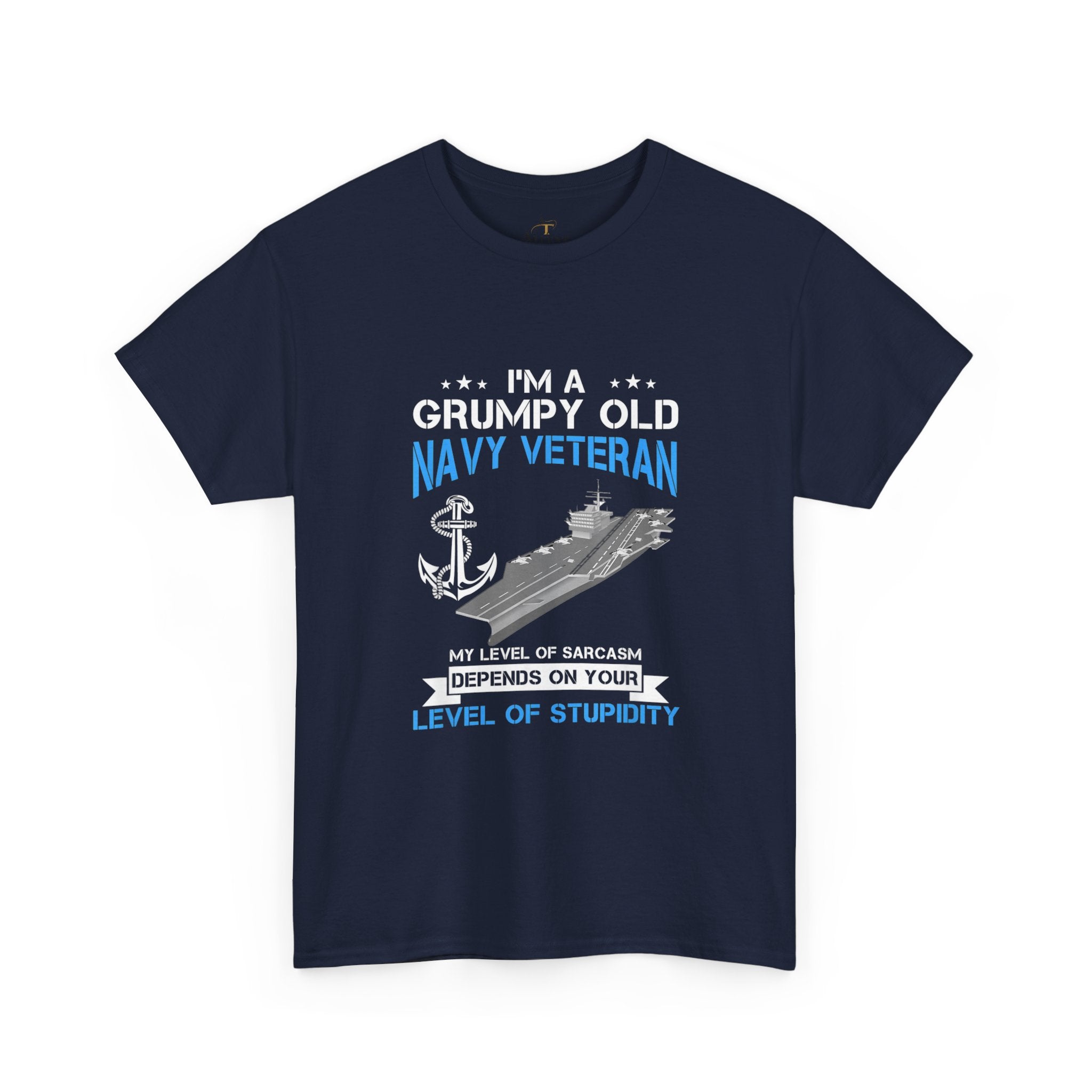 Unisex Heavy Cotton Tee⚓ “I’m A Grumpy Old Navy Veteran” Funny Veteran T-Shirt ⚓
