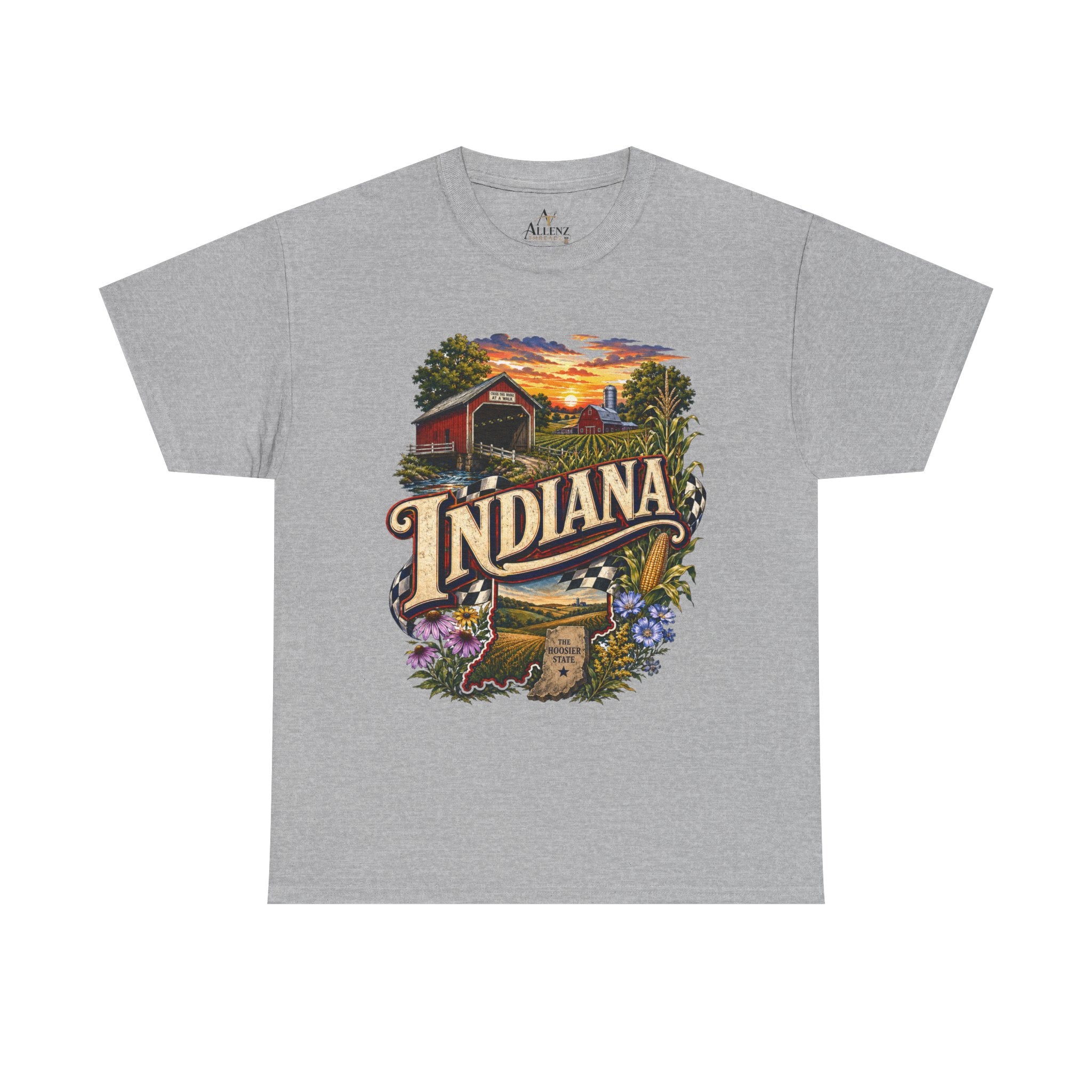 Unisex Heavy Cotton Tee 🌽 Indiana – Heartland Pride and Hoosier Tradition 🌽