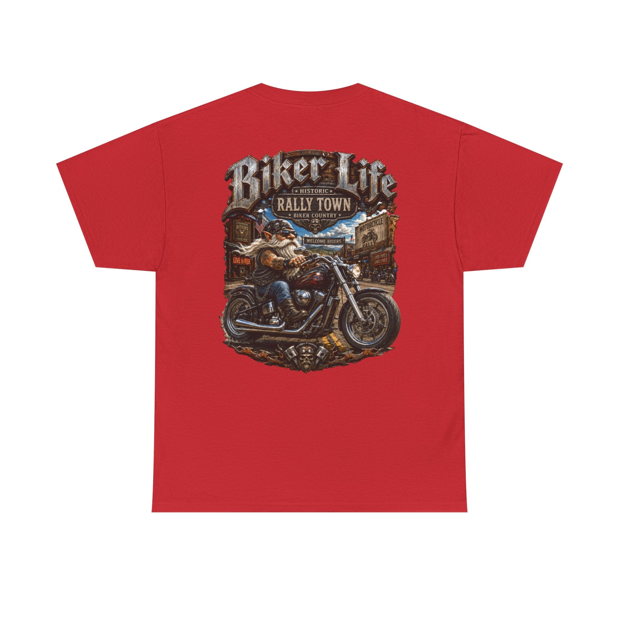 Gnome Biker Life Unisex Heavy Cotton Tee