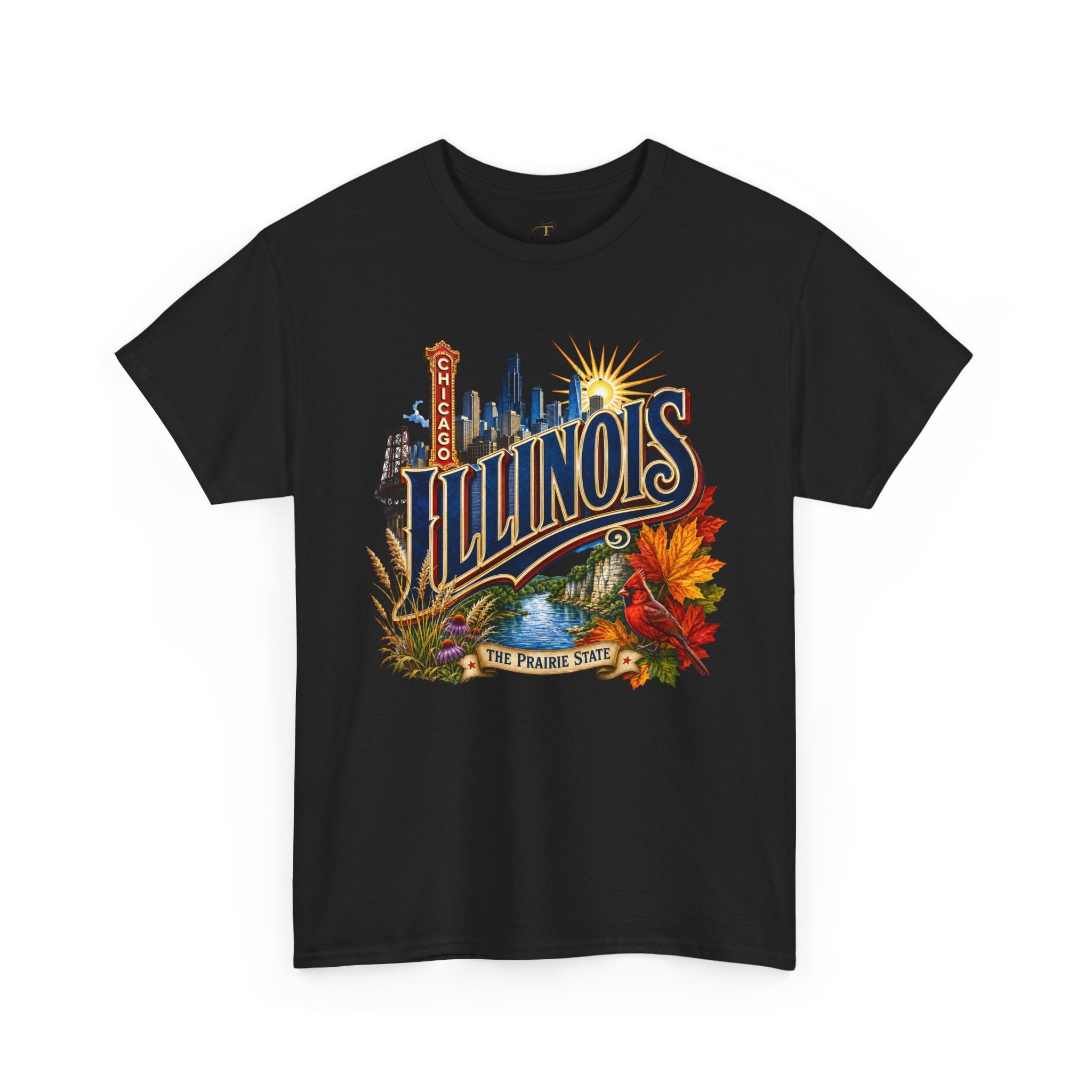 Unisex Heavy Cotton Tee 🌆 Illinois – Big City Energy and Prairie State Pride 🌆