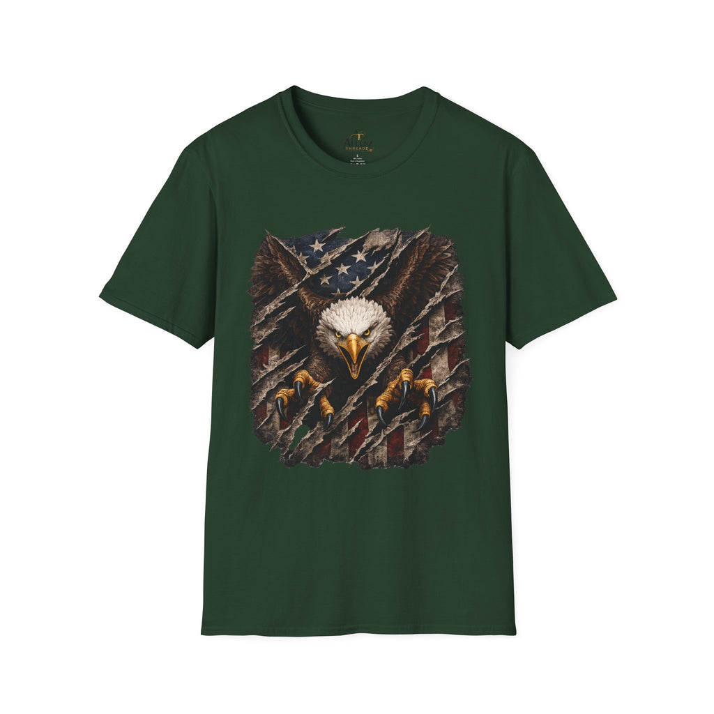 Eagle and Tattered American Flag T-Shirt