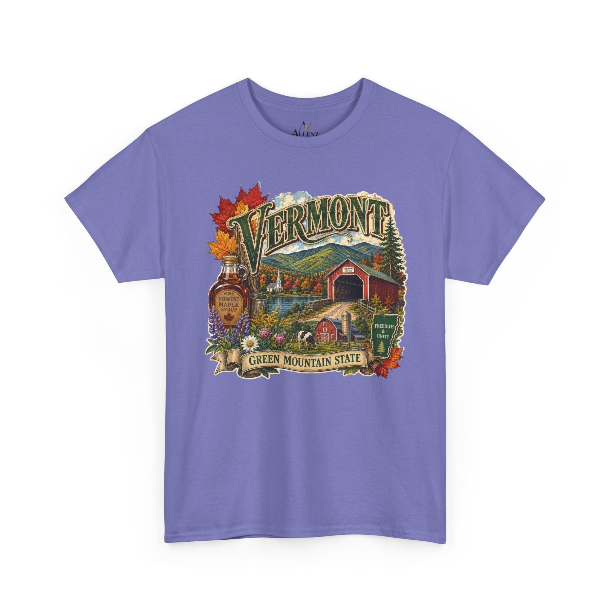Unisex Heavy Cotton Tee🍁🏔️ Vermont – Beauty of the Green Mountain State 🍁🚜