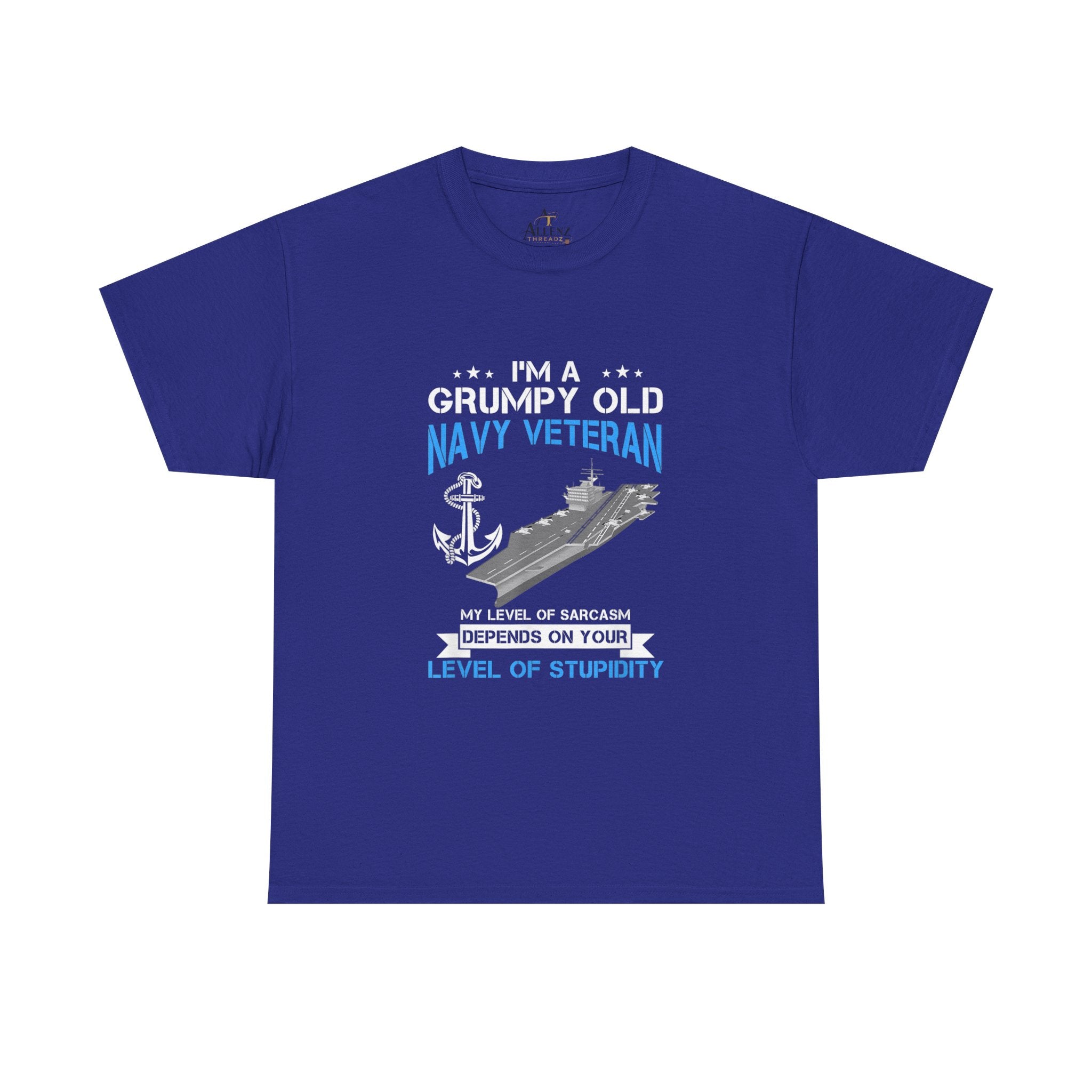 Unisex Heavy Cotton Tee⚓ “I’m A Grumpy Old Navy Veteran” Funny Veteran T-Shirt ⚓