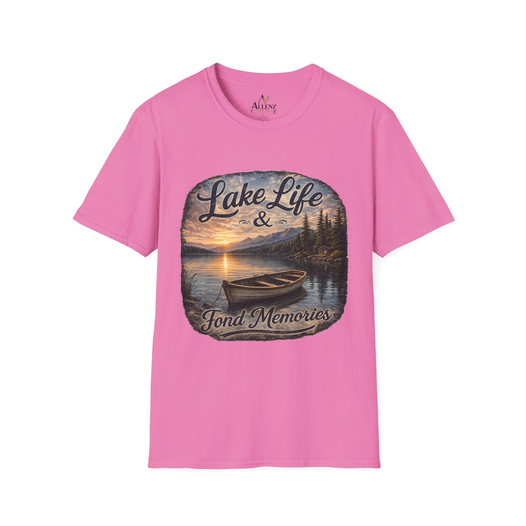 Lake Life T-Shirt — Scenic Sunrise Boat 'Lake Life & Fond Memories'