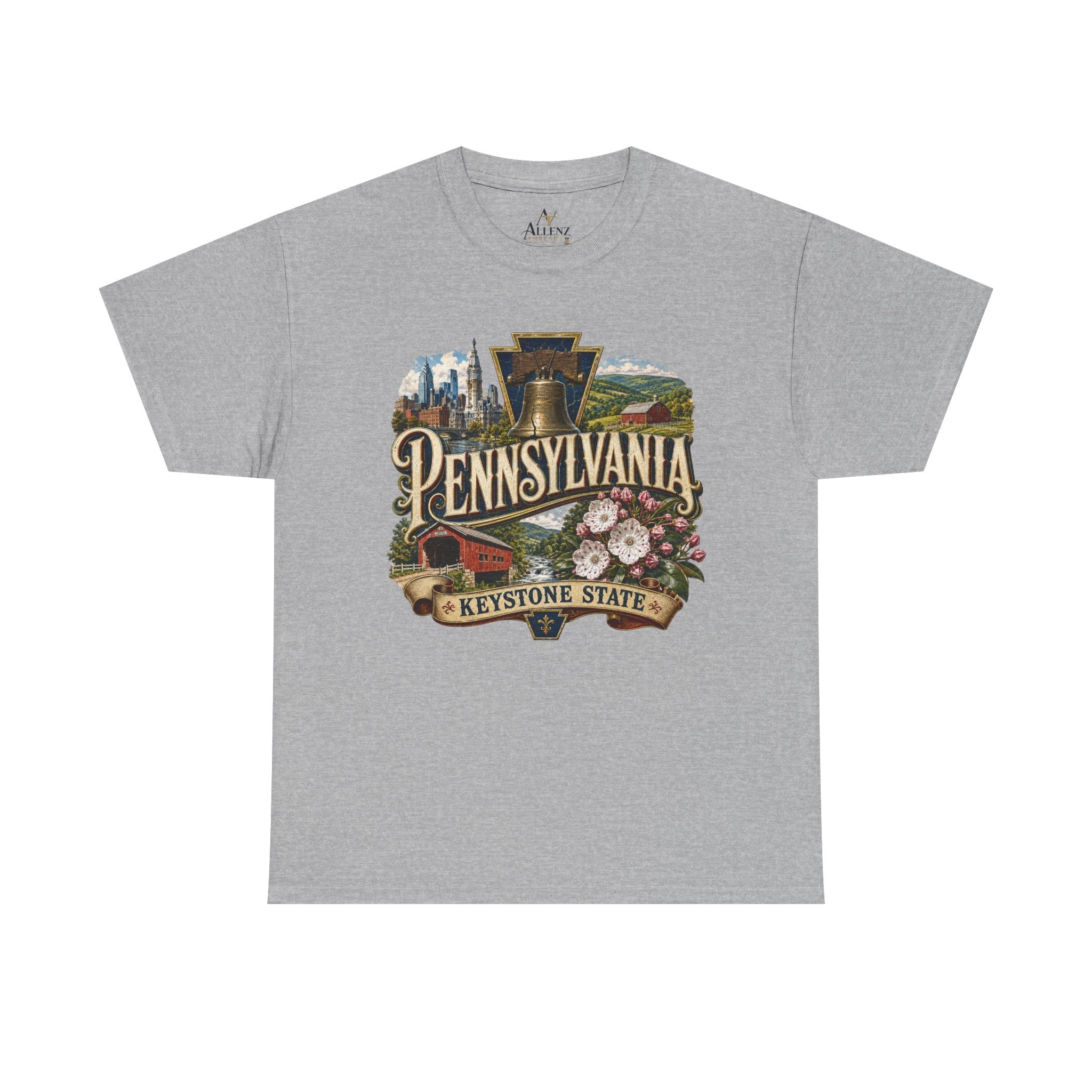 Unisex Heavy Cotton Tee🛎️ Pennsylvania – Pride of the Keystone State 🌄