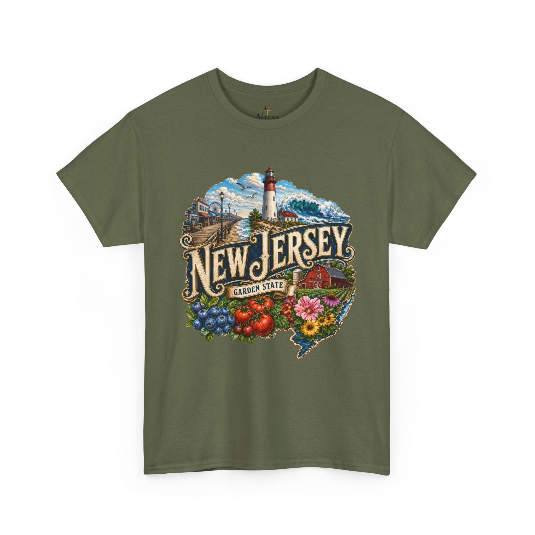 Unisex Heavy Cotton Tee🌊 New Jersey – Coastal Charm and Garden State Pride 🍅🫐